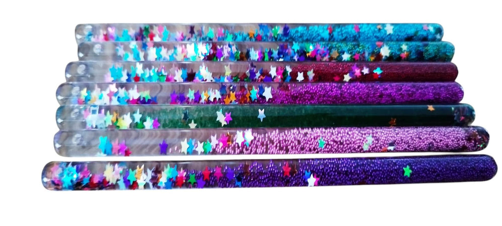 Kleiner Zauberstab mit einem Funken Magie! In versch. Farben, mit Glitter und Glitzer, 15 cm lang, als Geschenk für kleine Magier! A.-Nr. 01