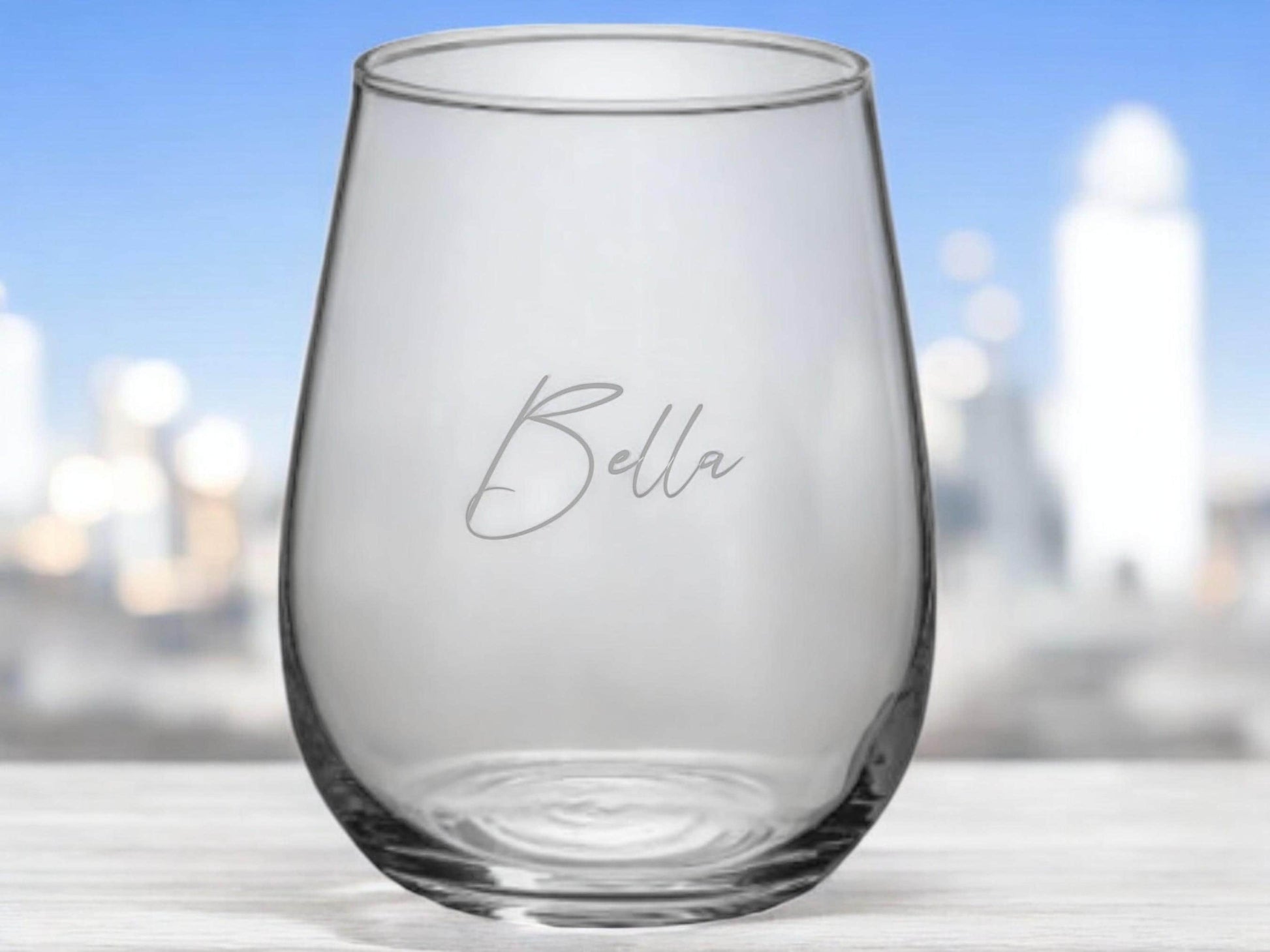 Trinkglas mit gravierten Wunschnamen, 29 Schriftarten wählbar, Wasserglas, Saftglas,  Geschenkidee für Freundin, Gastgeschenke, Hochzeit