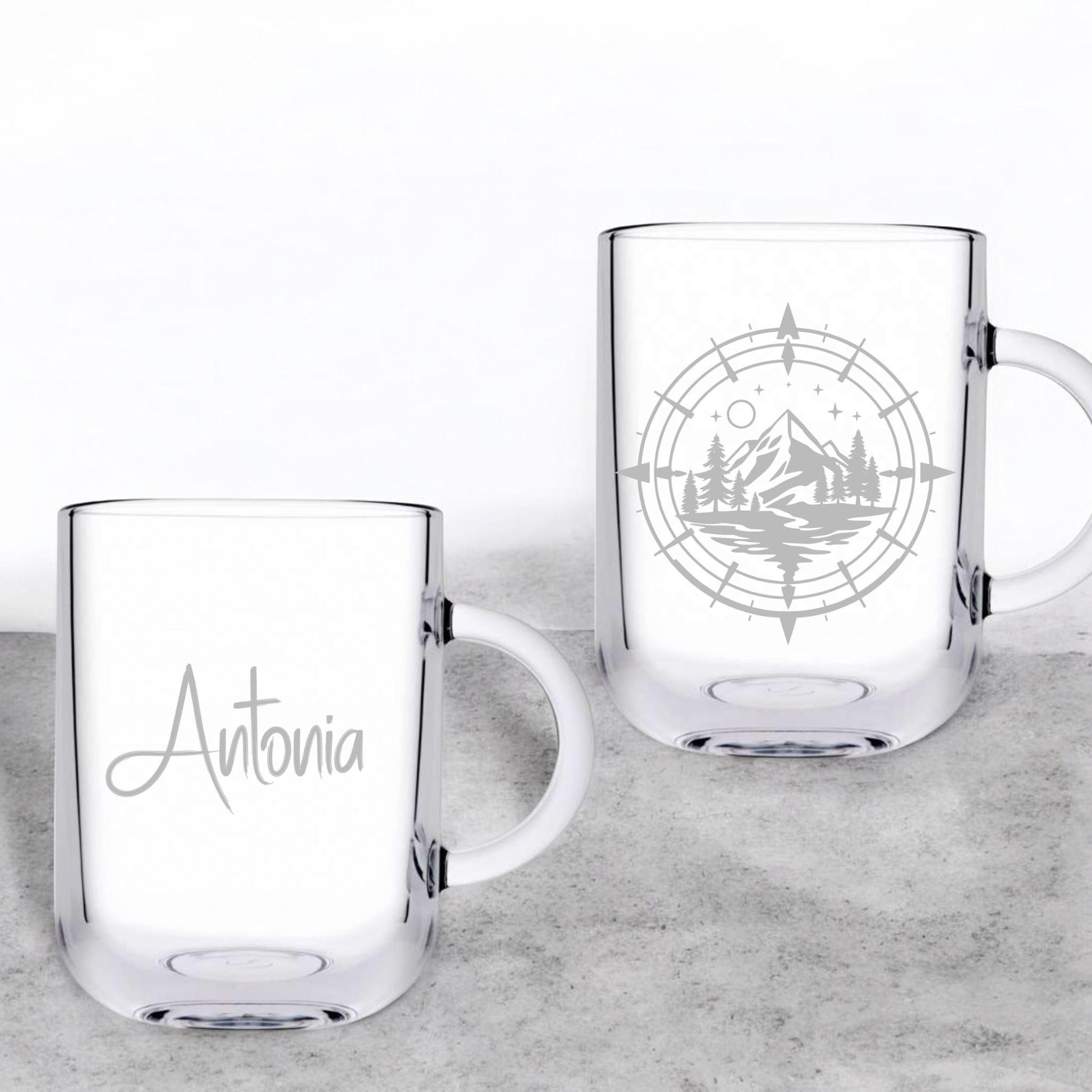 Teeglas mit Adventure Motiv und deinem Wunschnamen, schönes, stabiles Teeglas, Geschenk für Teetrinker und Abenteurer