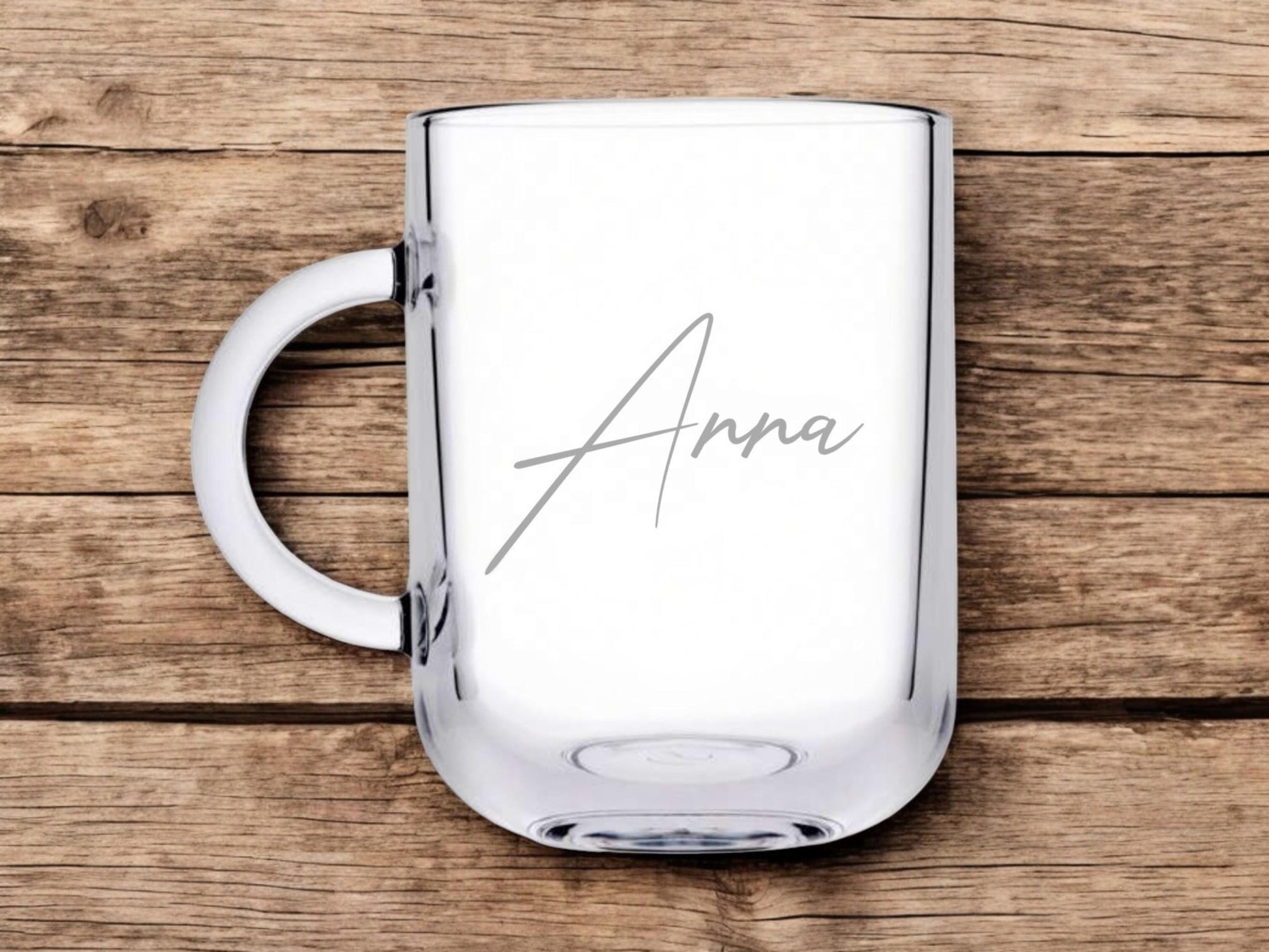 Teeglas mit Frau Linienart + Namen, Gravur Geschenk für Freundin, Teetrinkerin, modernes Teeglas, mod. Design, Geschenkidee personalisiert