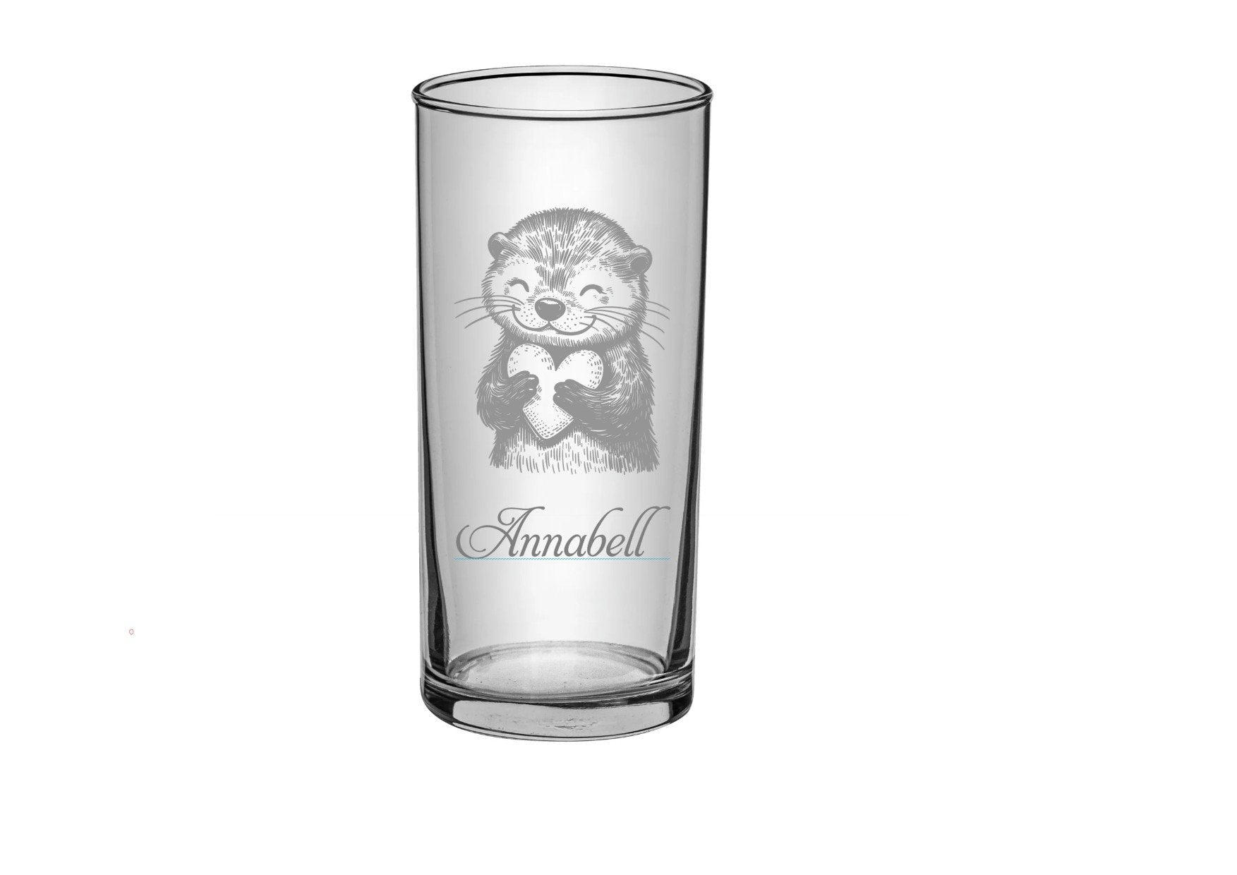 Trinkglas für Kinder Otterliebe, personalisiert mit Namen, tolles Geschenk für Kinder, nachhaltig, immer wieder verwendbar, süßes Ottermotiv