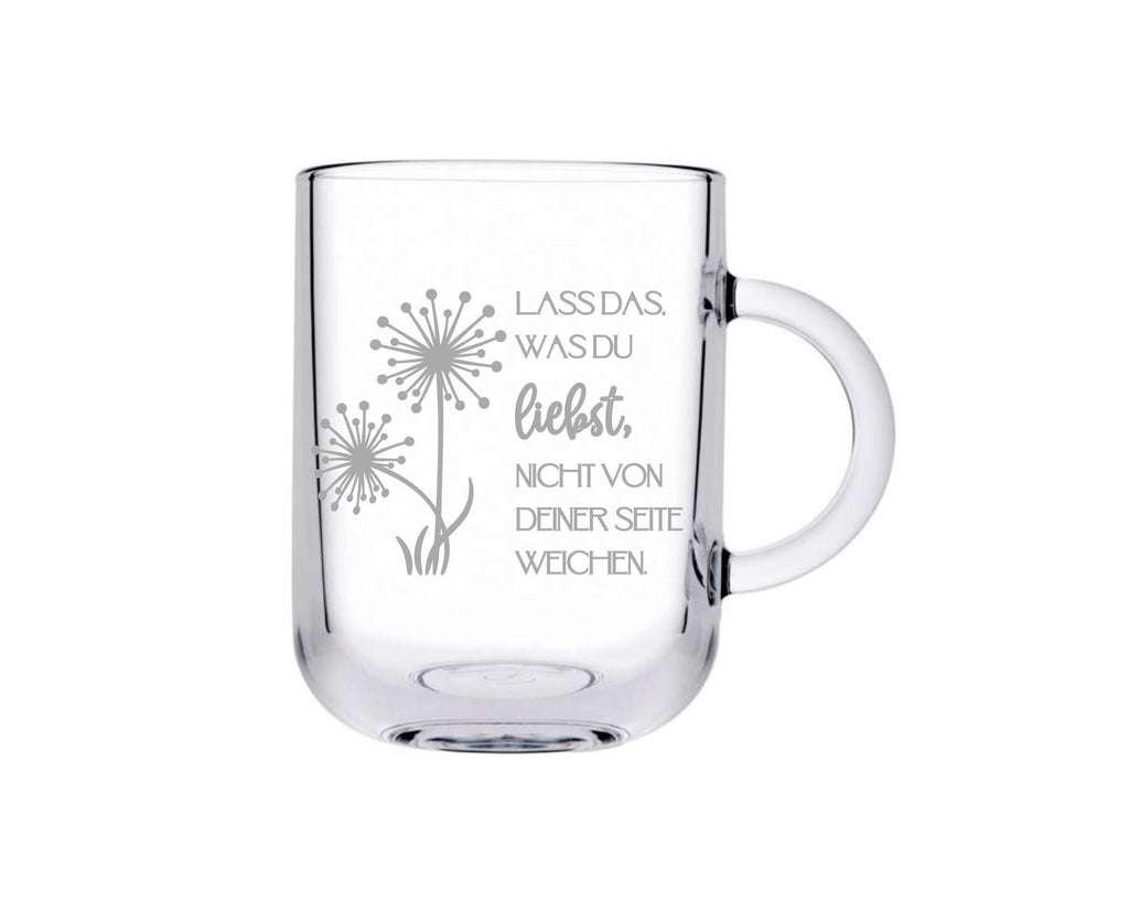 Teeglas mit schönem Spruch + Namen, Geschenk für Freundin, Teetrinkerin, verschiedene Sprüche, Liebe, Mut, Lächeln usw. Art.-Nr. TG1