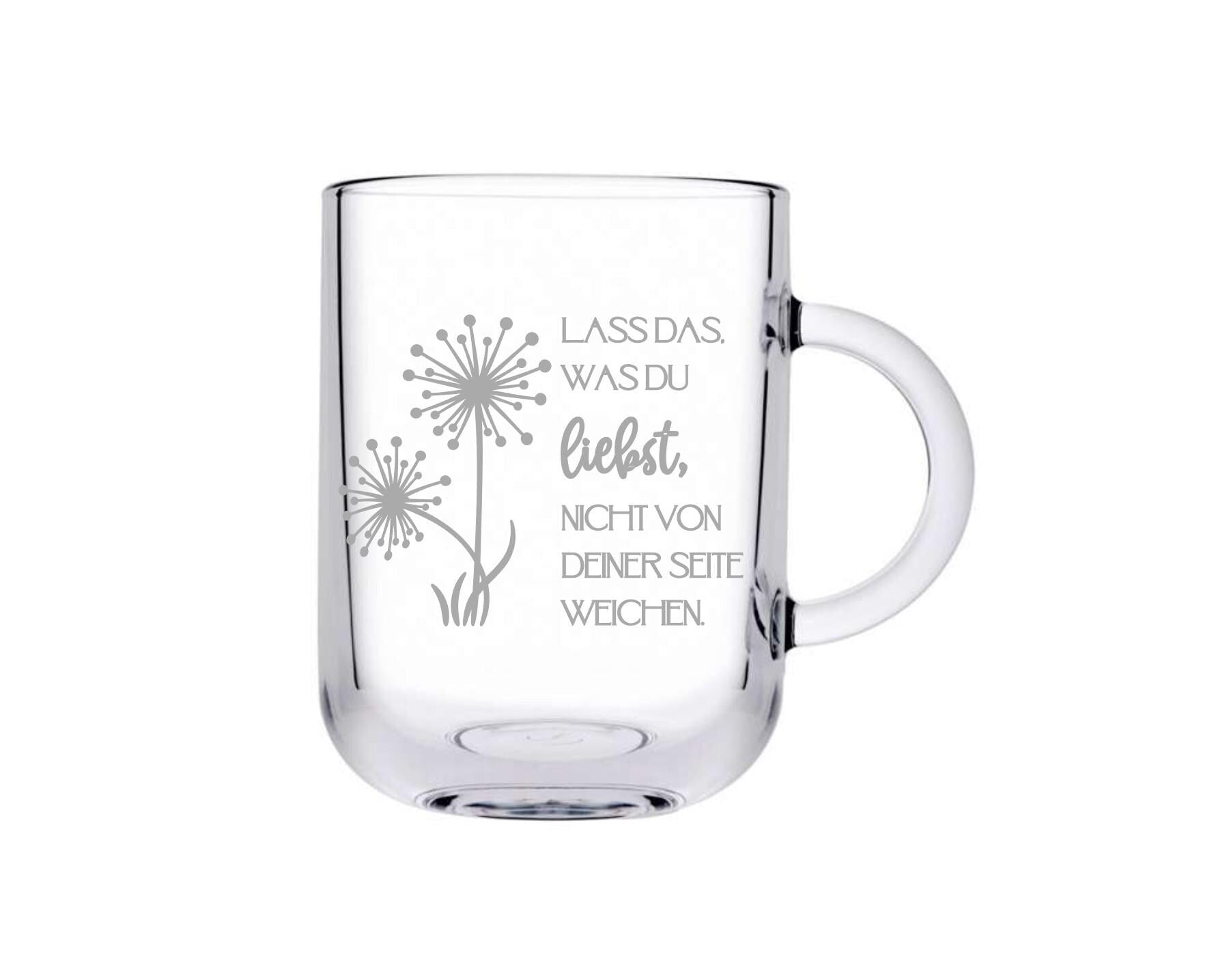 Teeglas mit schönem Spruch + Namen, Geschenk für Freundin, Teetrinkerin, verschiedene Sprüche, Liebe, Mut, Lächeln usw. Art.-Nr. TG1