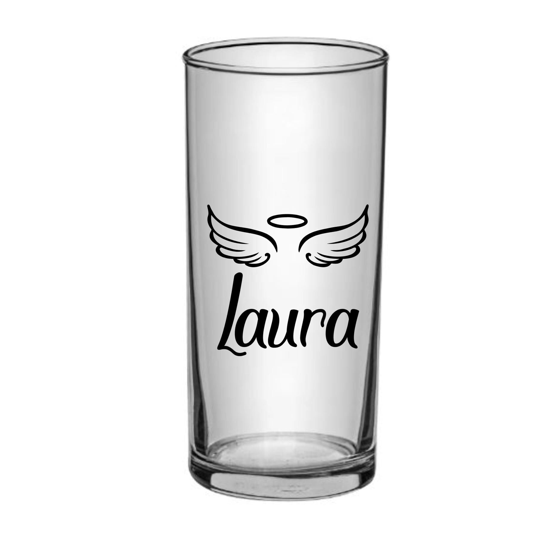 Trinkglas mit Namen und Engels- oder Teufelsymbol, Smoothieglas, Geschenk für beste Freundin, Geburtstag, Ostern, Weihnachten