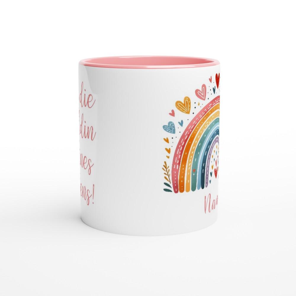 Tolle Tasse, personalisiert mit deinem Wunschnamen, mit Botschaft, Geschenk für Mädchen, versch. Farben innen