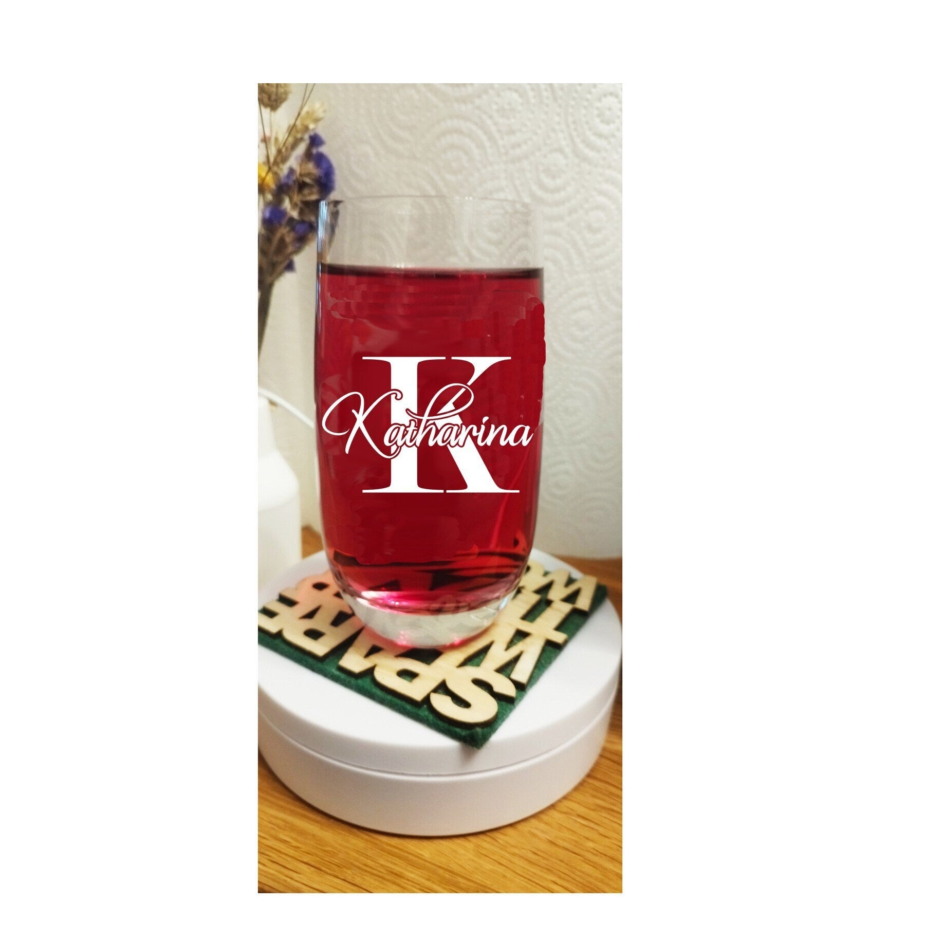 Personalisiertes Trinkglas mit Gravur, individueller Name & Design, Geschenk für jedes Alter, Weihnachtsgeschenk, Geburtstagsgeschenk