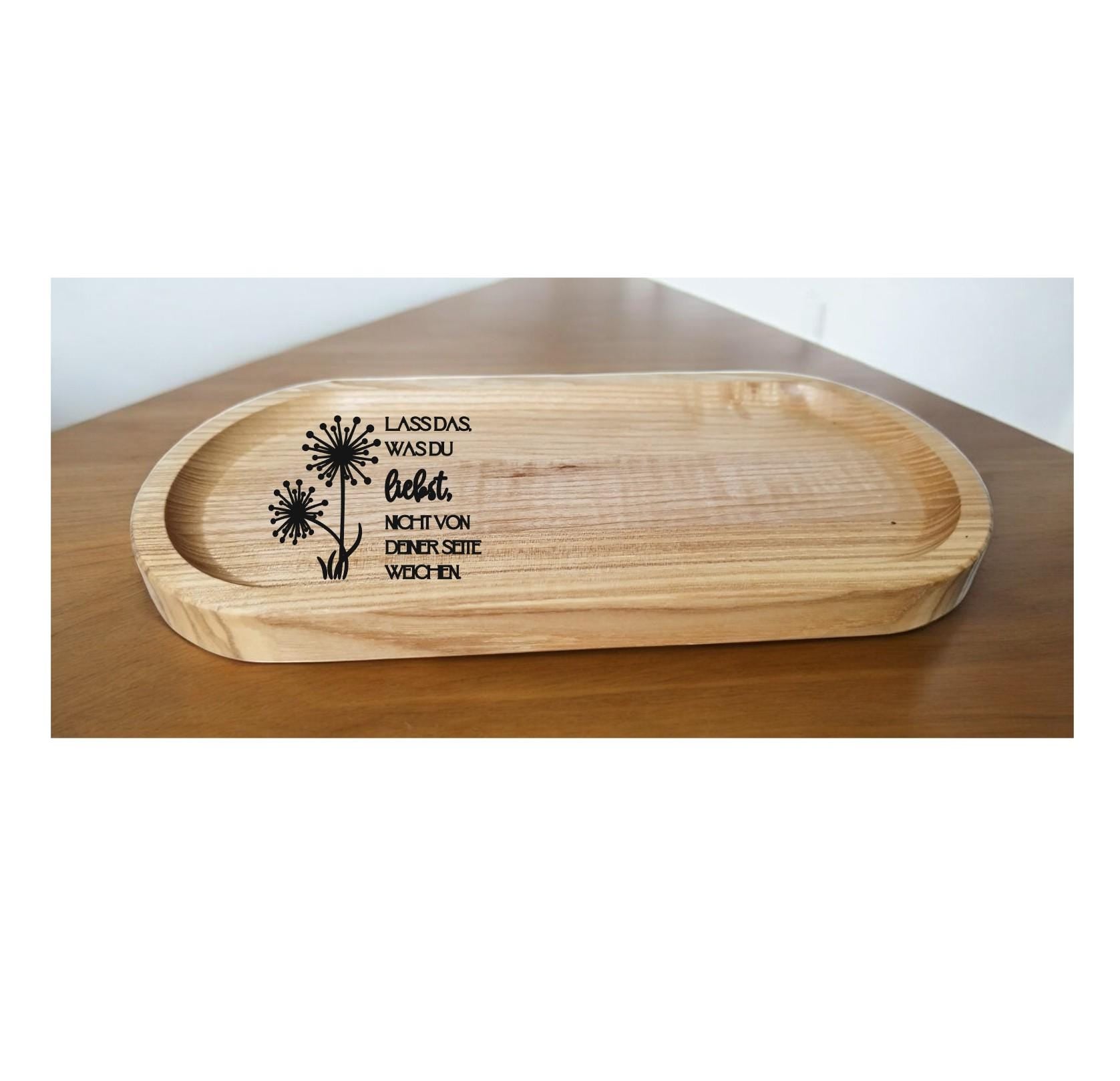 Edle Geschenkidee Liebe Holz Tablett, Esche, 30x14,5x2 cm, robust + stabil, Servierplatte, Deko Geschenk, mit oder ohne Gravur, Art.-Nr. ST1