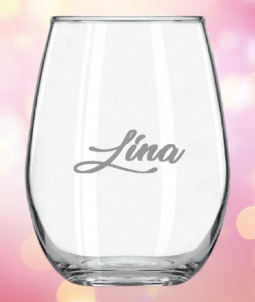 Trinkglas mit gravierten Wunschnamen, 29 Schriftarten wählbar, Wasserglas, Saftglas,  Geschenkidee für Freundin, Gastgeschenke, Hochzeit