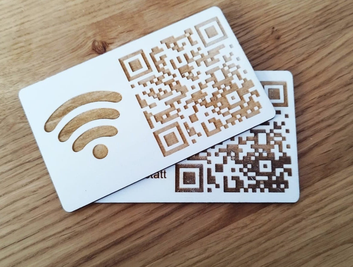 Personalisiertes QR Code Schild, für WLAN Passwort oder Webseiten Code usw. mit Magnet zur Befestigung, aus Holz, benutzerdefiniert