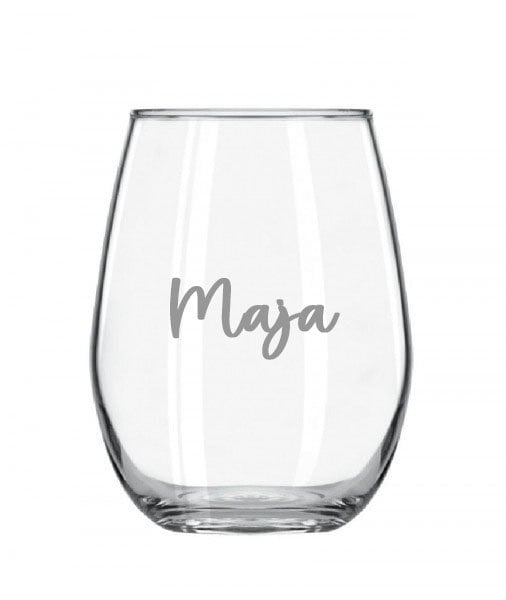 Trinkglas mit gravierten Wunschnamen, 29 Schriftarten wählbar, Wasserglas, Saftglas,  Geschenkidee für Freundin, Gastgeschenke, Hochzeit