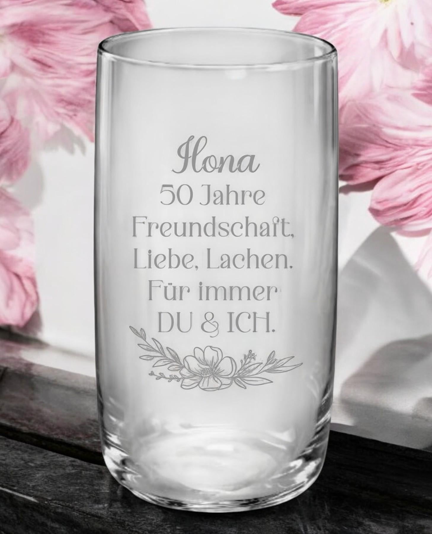 Personalisiertes Glas 'Beste Freundin' – Einzigartige Geschenkidee für besondere Freundschaften! personalisiert auf Wunsch mit Namen