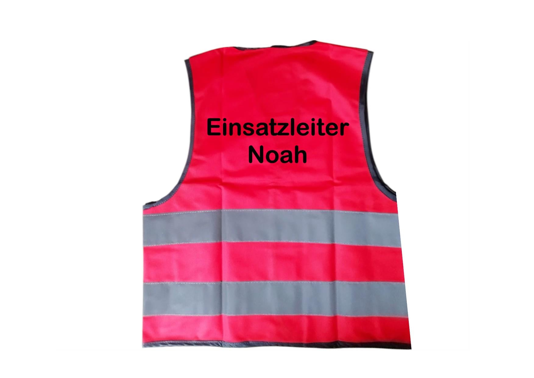 Feuerwehrmann Set, Rollenspiel, Einsatzleiter, personalisiert mit Namen, Weste + Helm, Fasching, Fastnacht, Kostüm, Feuerwehr, Art.-Nr. SSF1