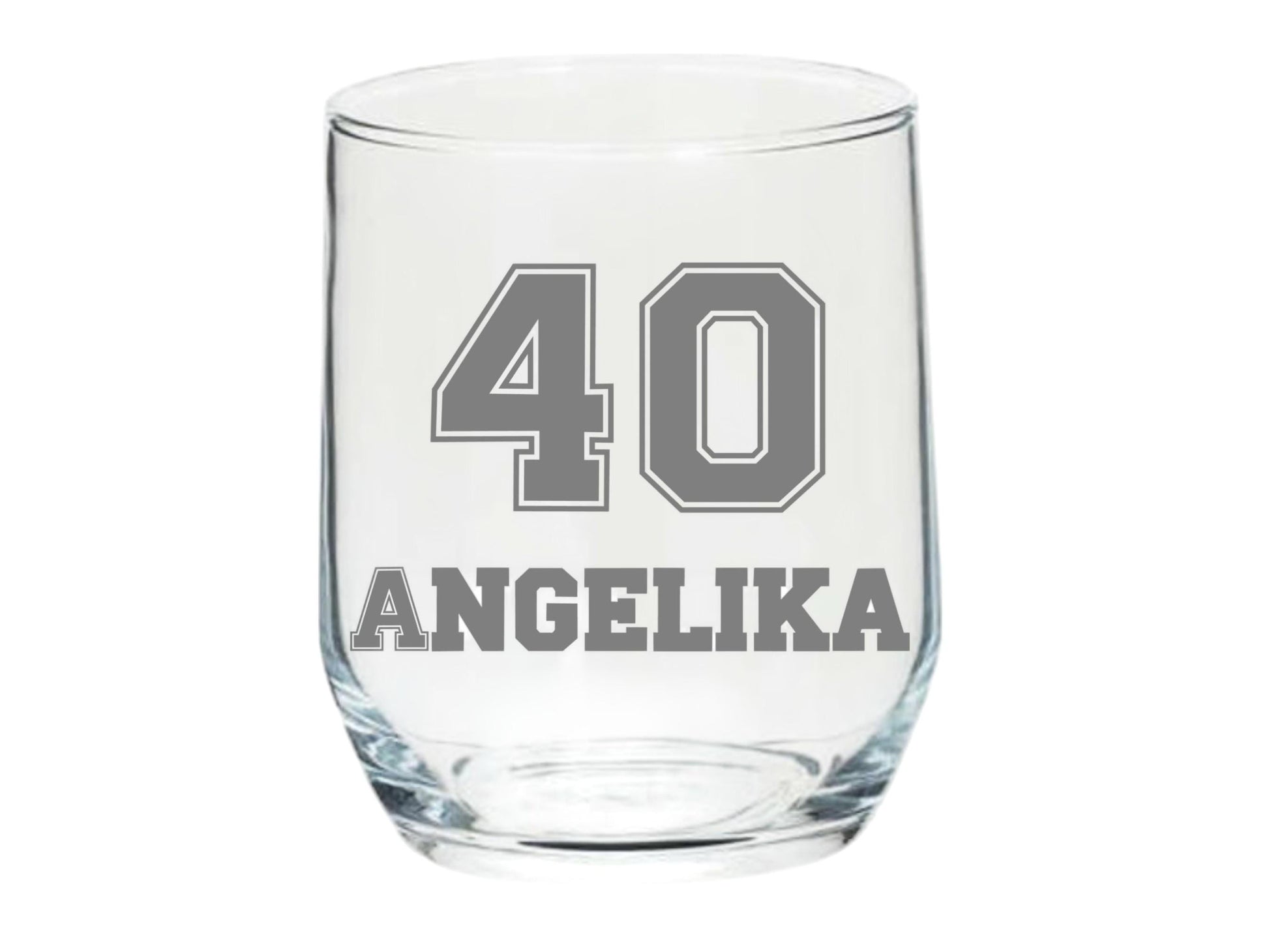 Whiskey Glas, Trinkglas  personalisiert mit Namen und Alter, Geschenk zum Jahrestag, Geburtstag, graviert, Jubiläum, Glas personalisiert