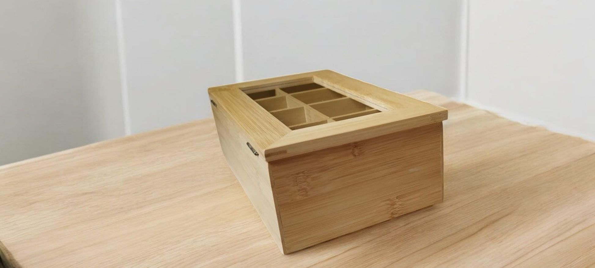 Personalisierte Tee Box, graviert, aus Bambus, 8 Fächer, mit Sichtfenster, Geschenk für die Mama, Geschenk zum Muttertag, Art.-Nr. TB2