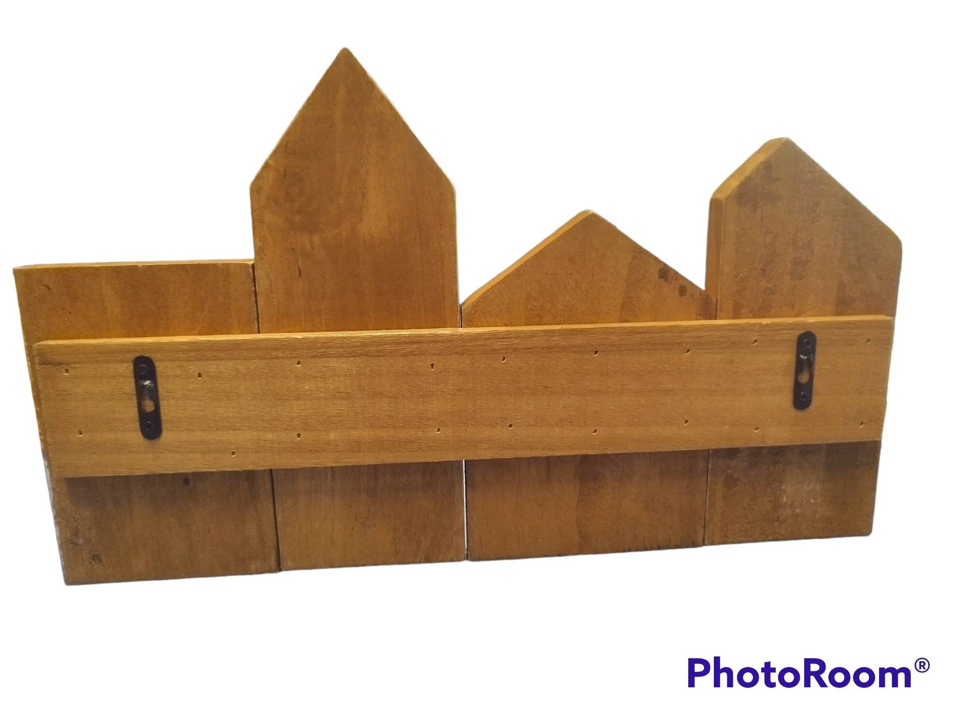 Garderobe Häuserzeile klein, Holz/Metall, 40x24x7cm