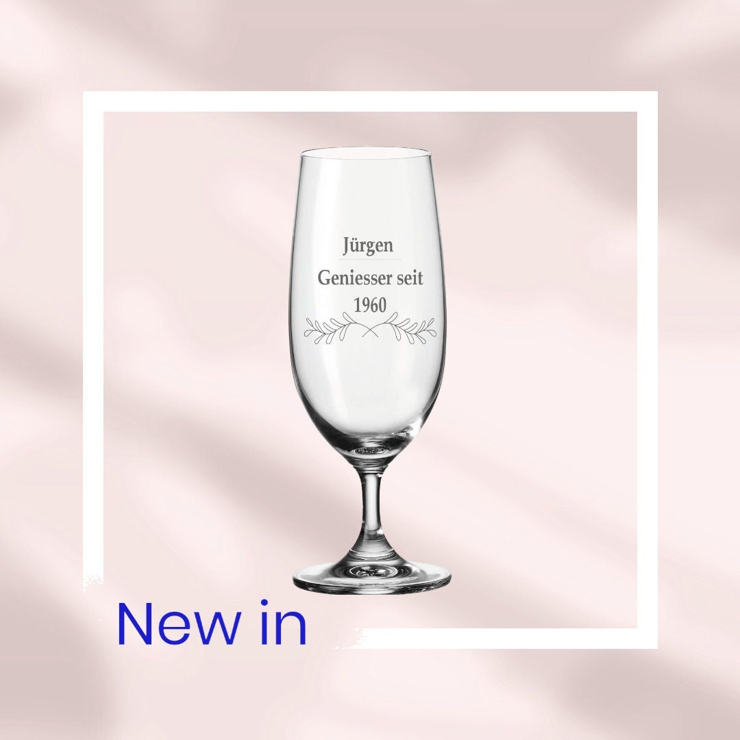 Bierglas, Biertulpe, mit Gravur, personalisiert, mit Namen, Geschenk für Biertrinker