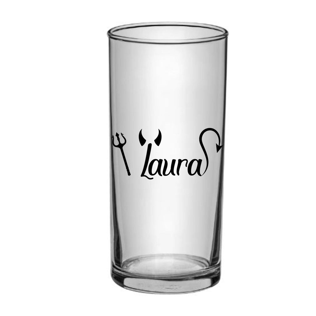 Trinkglas mit Namen und Engels- oder Teufelsymbol, Smoothieglas, Geschenk für beste Freundin, Geburtstag, Ostern, Weihnachten