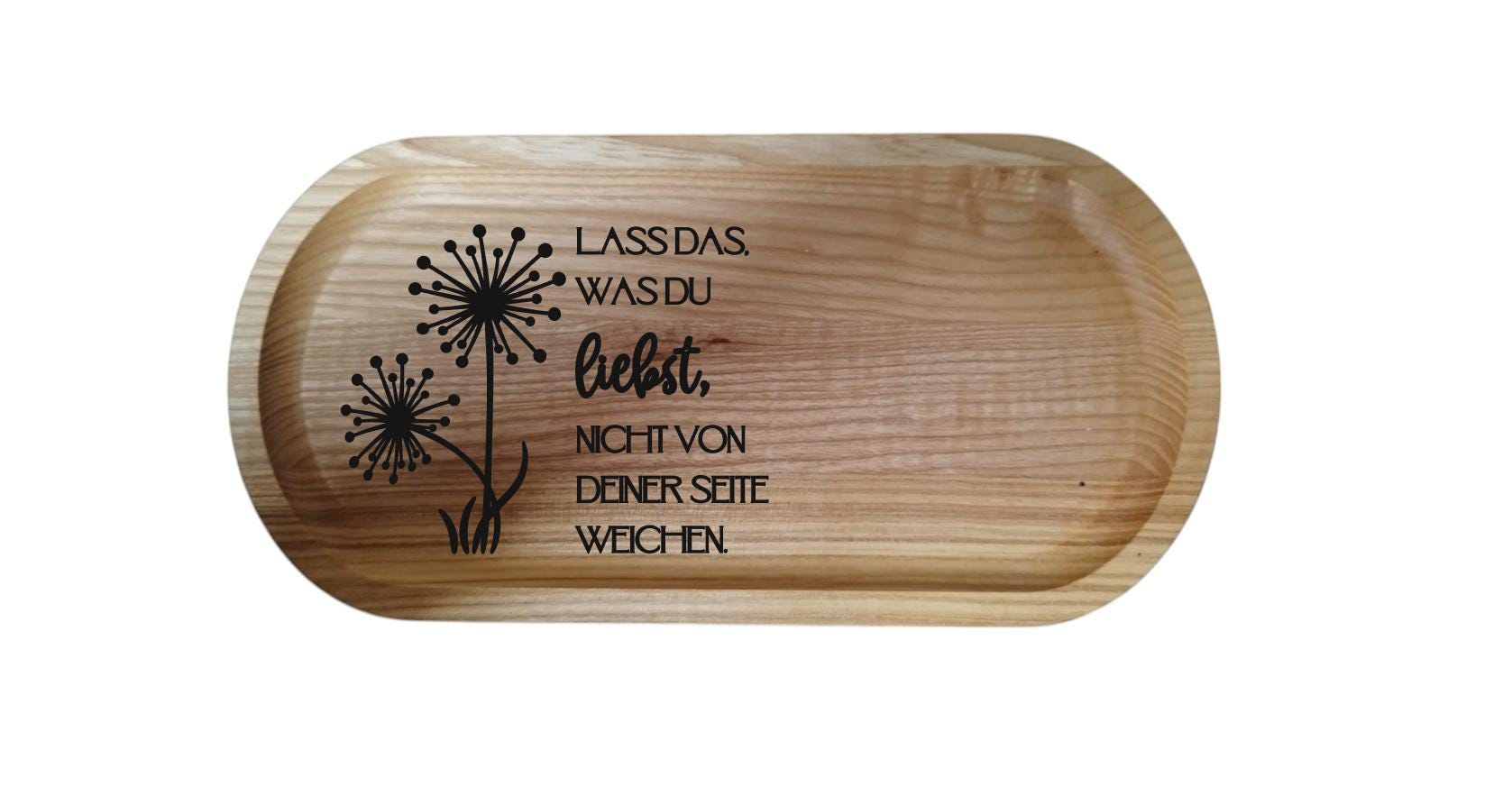 Edle Geschenkidee Liebe Holz Tablett, Esche, 30x14,5x2 cm, robust + stabil, Servierplatte, Deko Geschenk, mit oder ohne Gravur, Art.-Nr. ST1