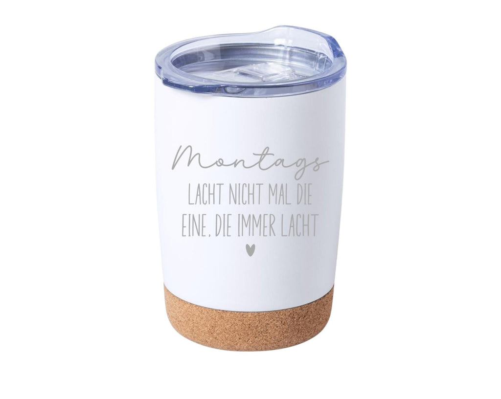 Thermobecher mit Spruch + Namen, individuell, mit Bambusboden, für Unterwegs, Geschenk für die Frau, Geschenk für die Freundin, Art.Nr. TB-2