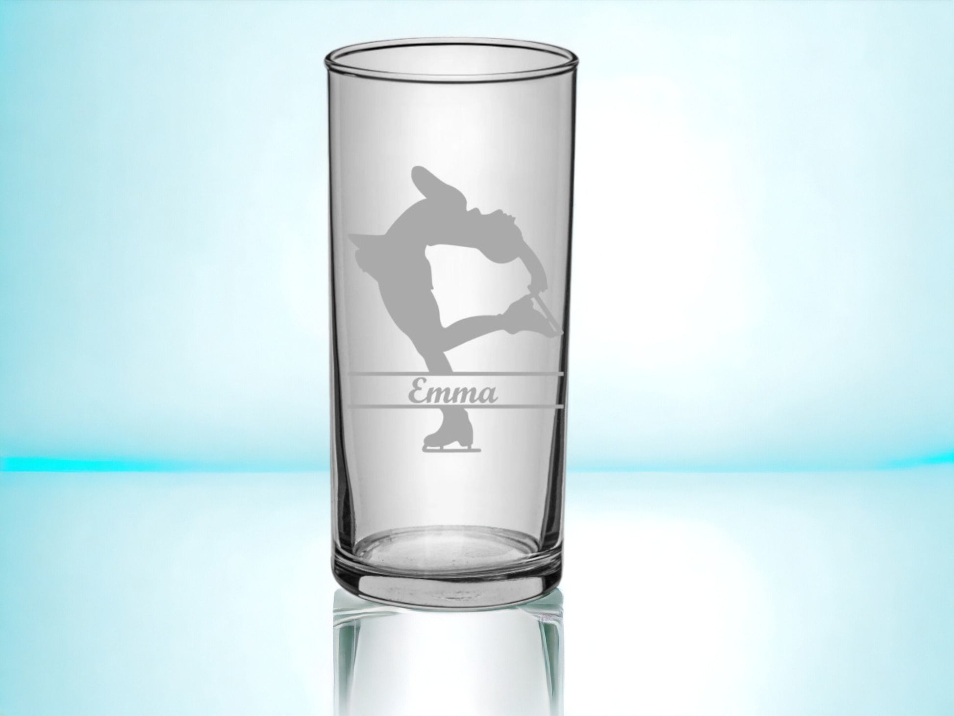 Kindertrinkglas mit kleiner Eiskunstläuferin, Saftglas, Trinkglas, Geschenk für Kinder, Spülmaschinen geeignet, persönliche Gravur, mit Name