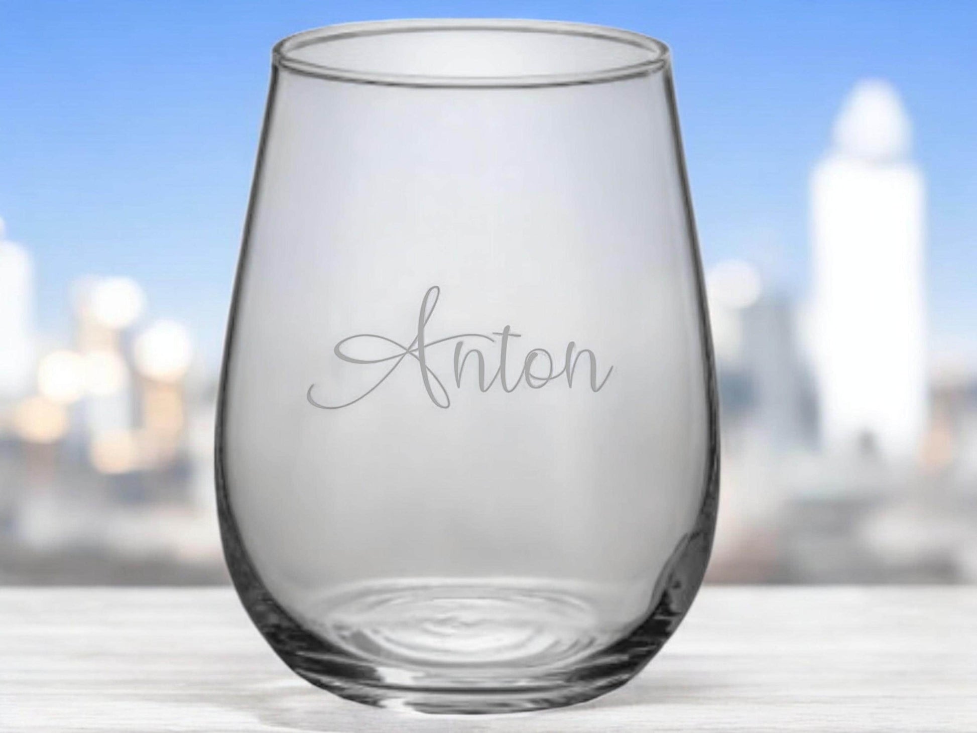 Trinkglas mit gravierten Wunschnamen, 29 Schriftarten wählbar, Wasserglas, Saftglas,  Geschenkidee für Freundin, Gastgeschenke, Hochzeit
