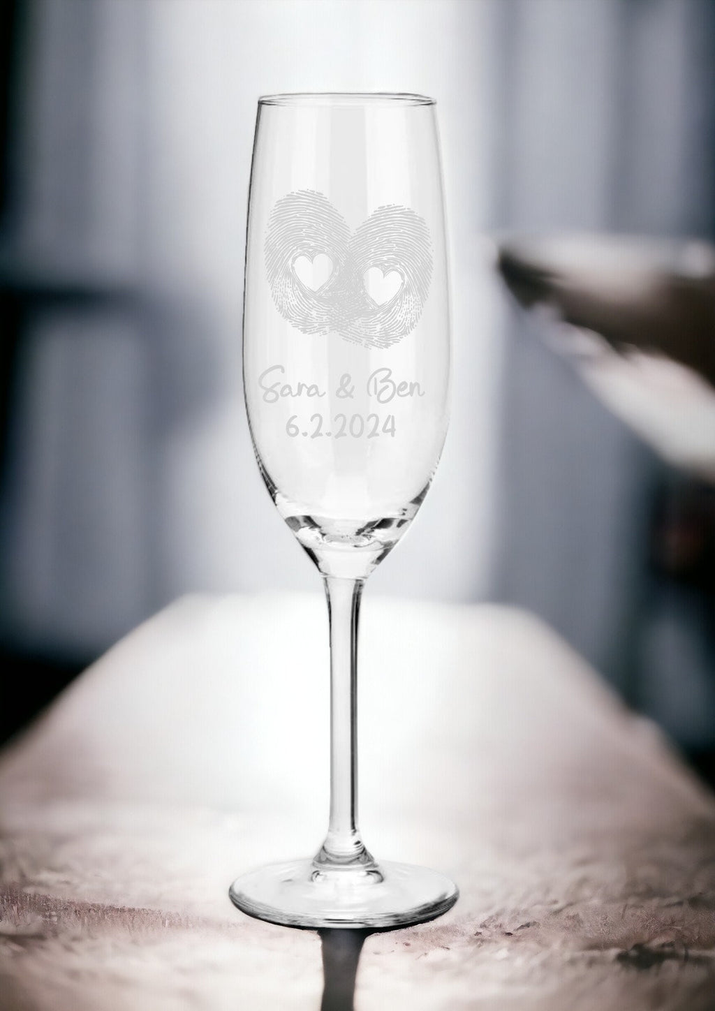 Einzigartige Sekt- und Longdrinkgläser mit persönlichem Touch für eure Hochzeit! eure eigenen Fingerabdrücke + Wunschtexttext