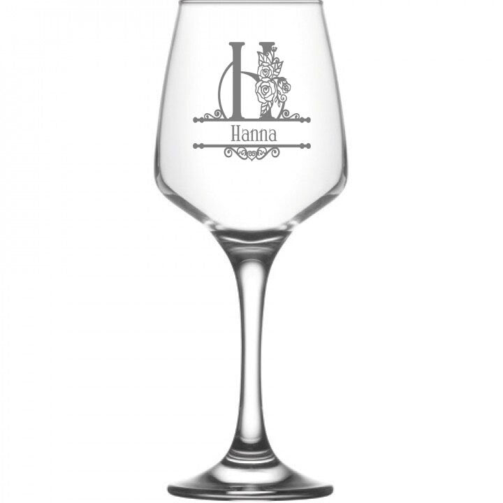 Personalisiertes Weinglas mit Gravur -  perfektes Geschenk für Weinliebhaber! Geschenk für die beste Freundin, mit Namen, Monogramm