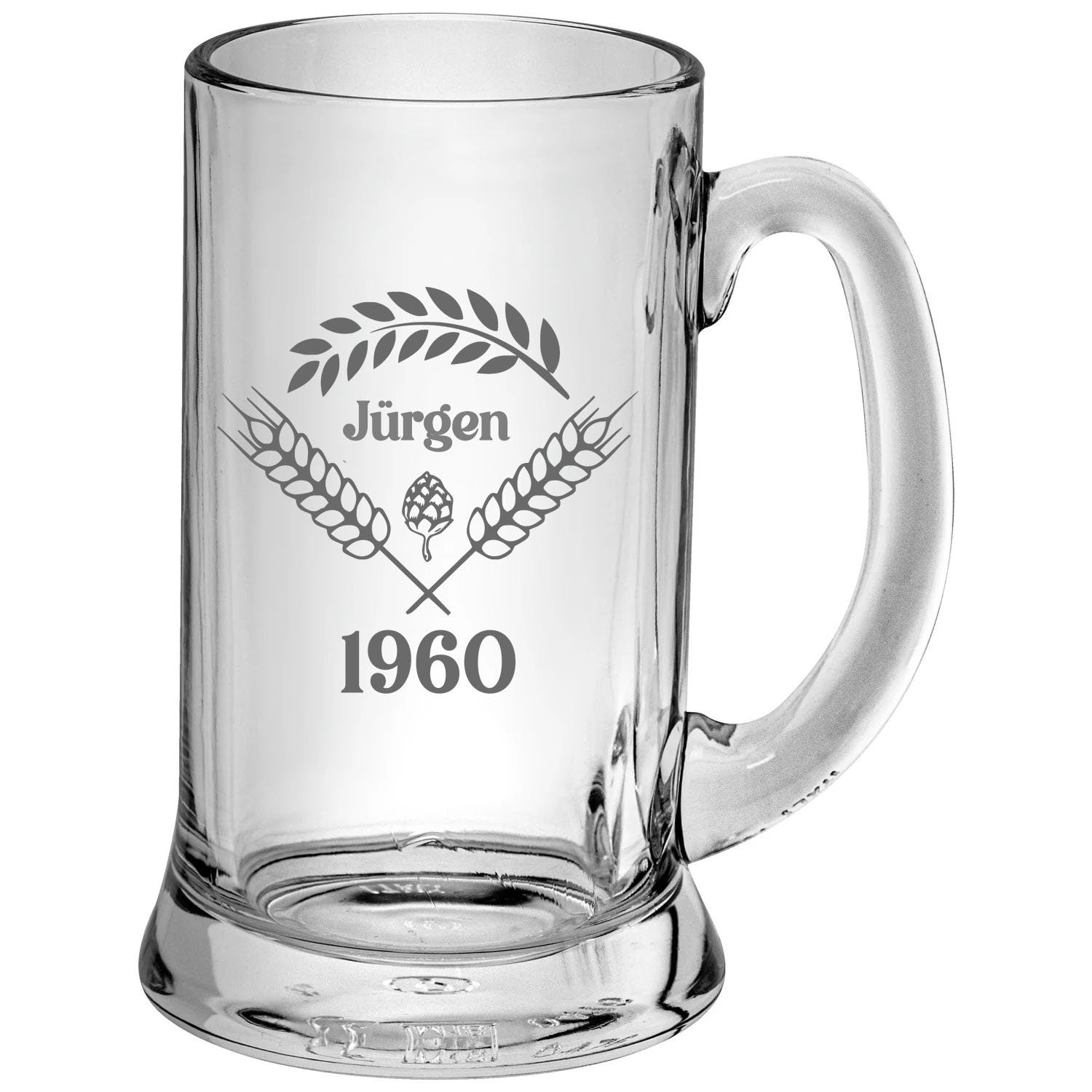 Bierkrug, Bierhumpen, personalisiert, graviert, 520 ml, schwer, massiv, Geschenk
