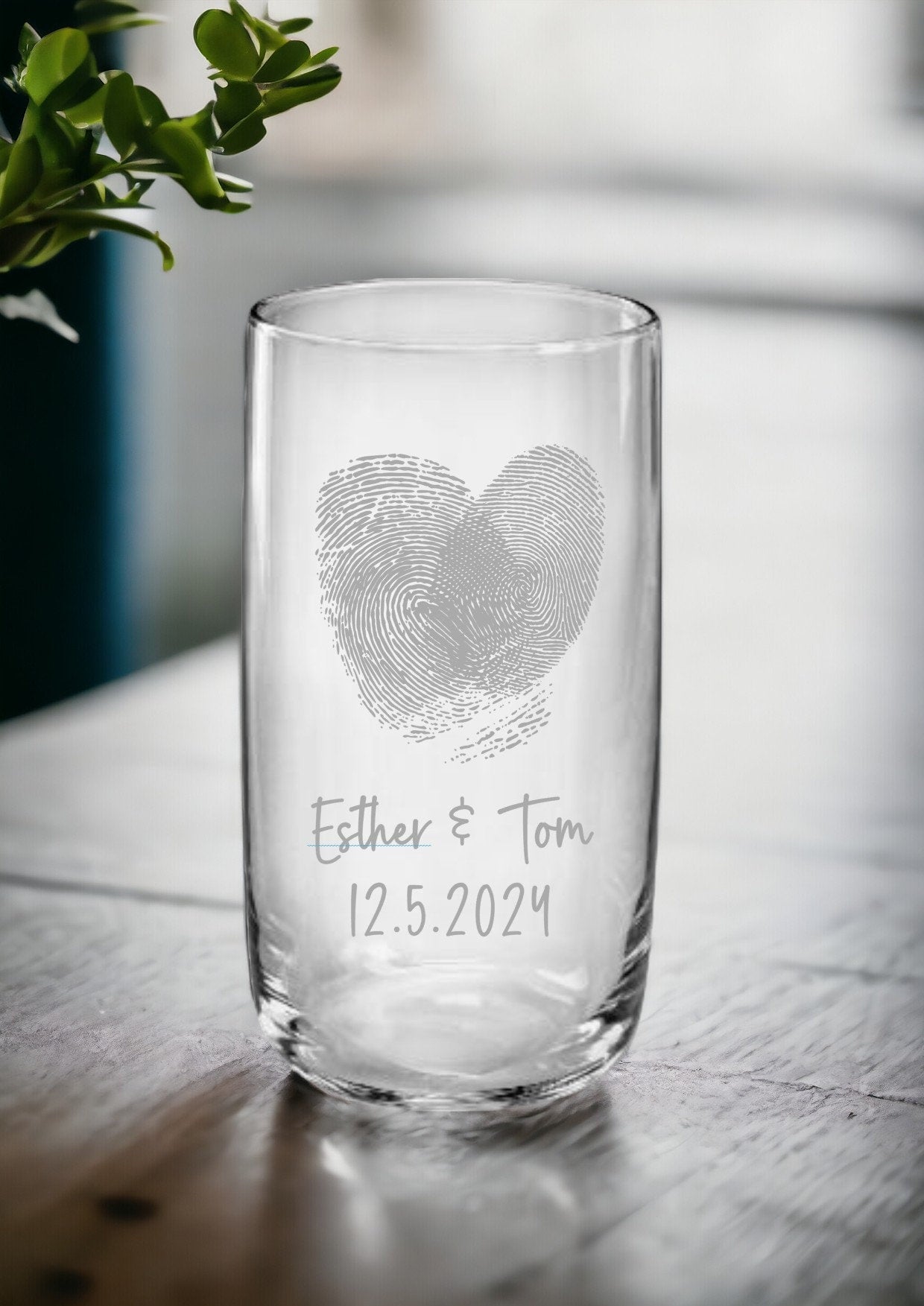 Einzigartige Sekt- und Longdrinkgläser mit persönlichem Touch für eure Hochzeit! eure eigenen Fingerabdrücke + Wunschtexttext