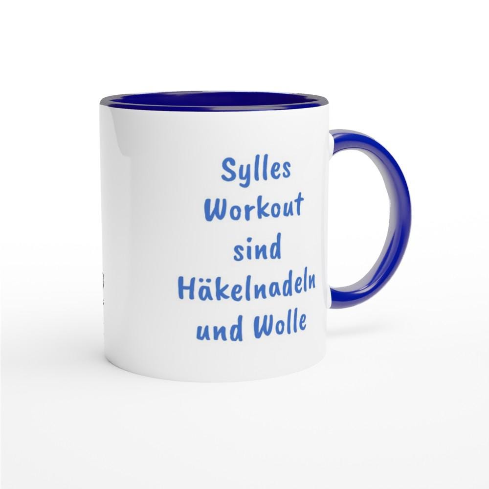 Keramiktasse für Wollsüchtige, personalisiert, Geschenk, Häkeln, Stricken,