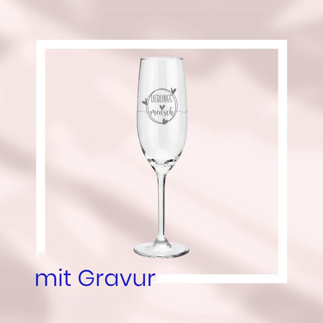 Personalisiertes Sektglas mit Monogramm - Das perfekte Geschenk für jeden Anlass! mit Gravur, Geschenk für beste Freundin, Frau, Mama uvm.