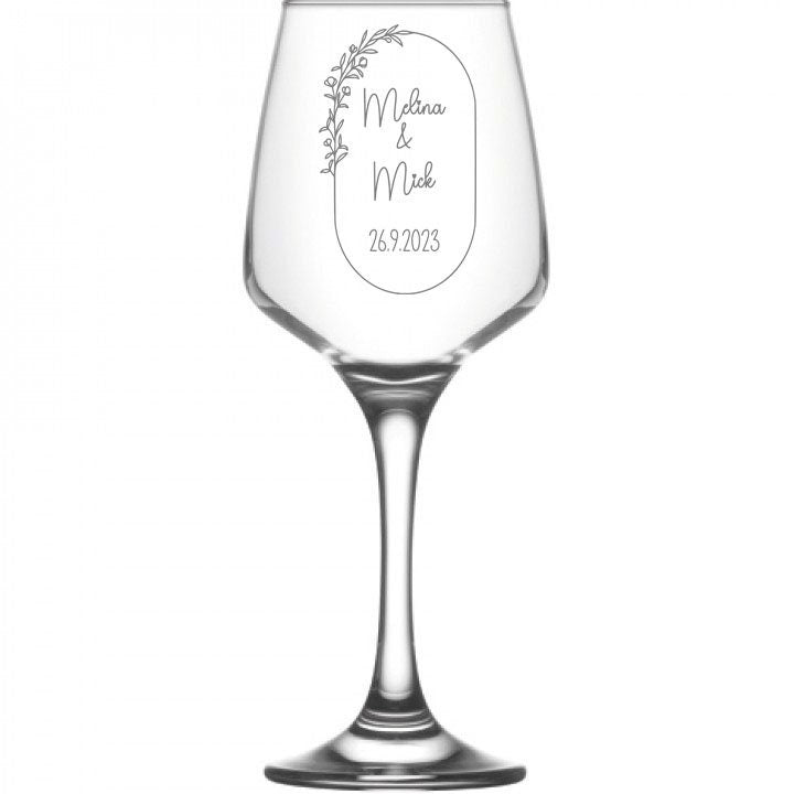 Weinglas oder Sektglas mit Namen und Datum personalisiert, Geschenk für die Hochzeit, das Brautpaar oder als Gastgeschenk