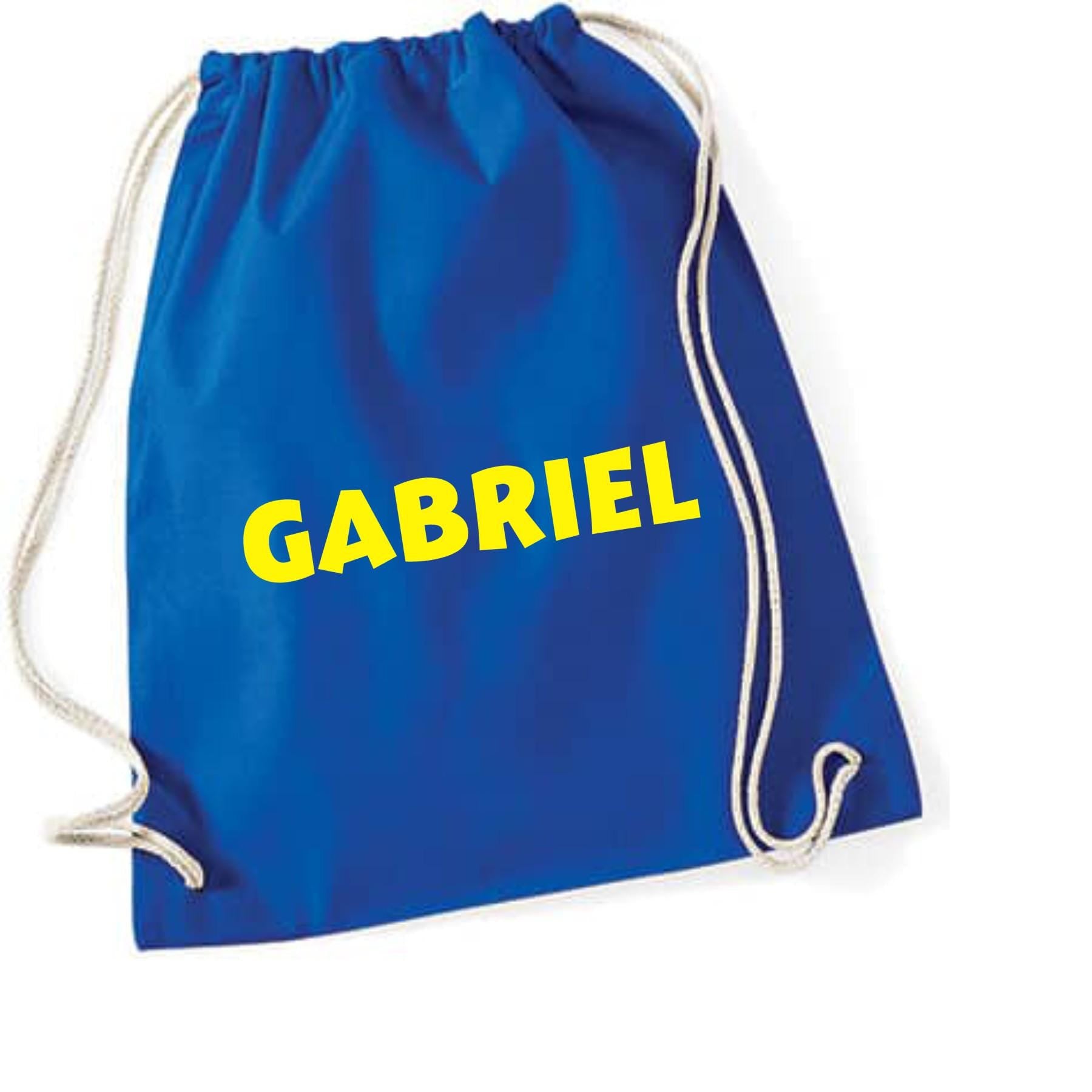 Turnbeutel mit Namen personalisiert, viele Farben und Schriftarten, Geschenk für Schule, Kindergarten & Freizeit, Zugschnur, Rucksack