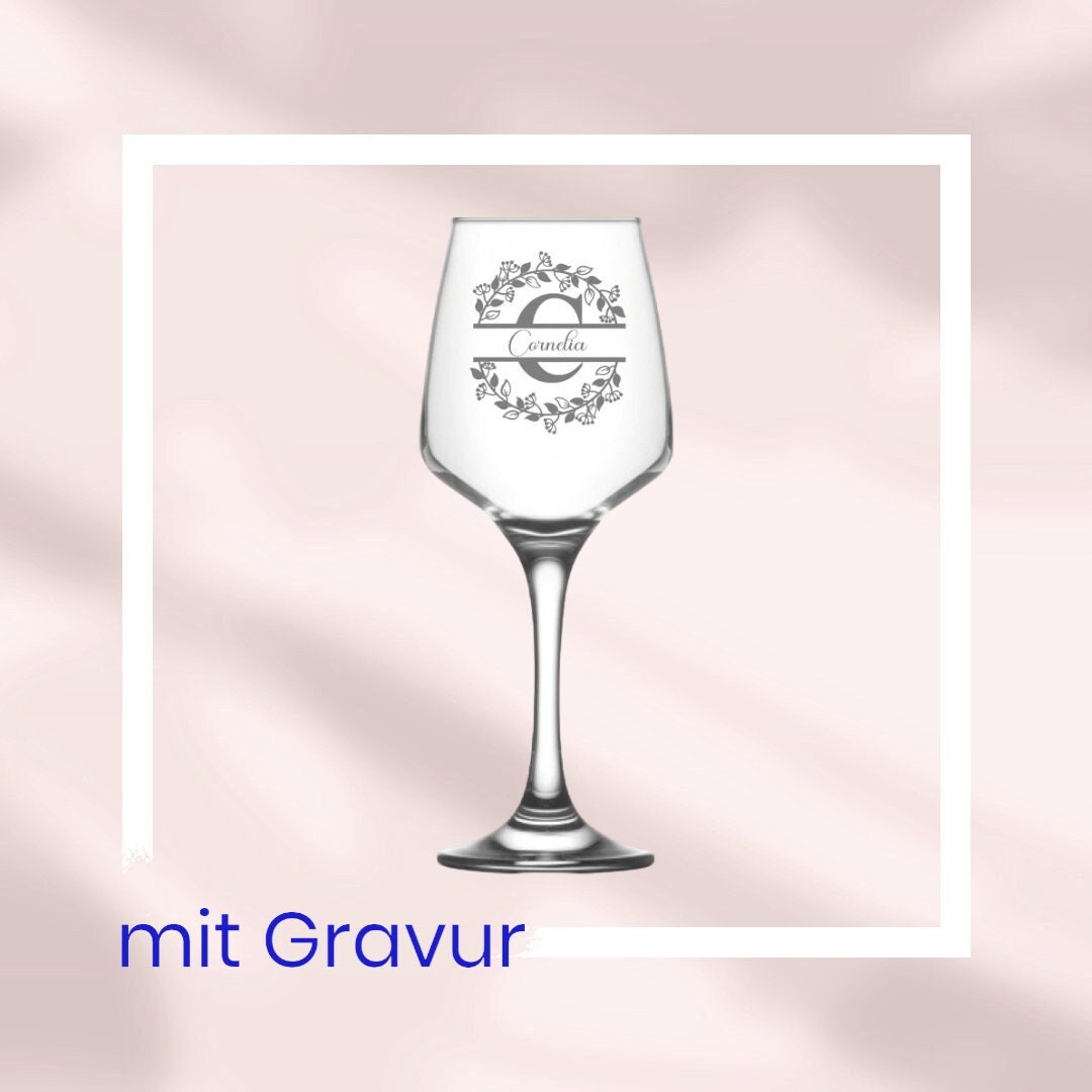 Personalisiertes Weinglas mit Gravur -  perfektes Geschenk für Weinliebhaber! Geschenk für die beste Freundin, Mutter, M
