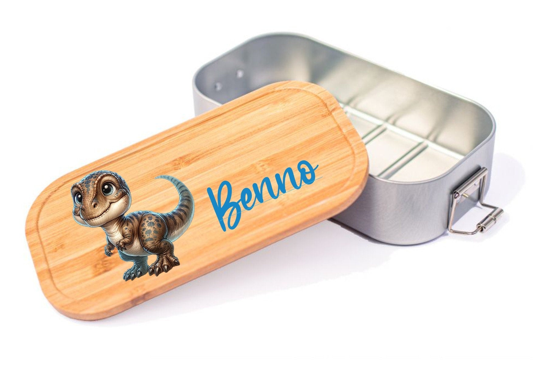 Lunchbox Dino, viele Designs zur Auswahl, mit Namen personalisiert, Geschenk für den Kindergarten oder Schule, Dinosaurier
