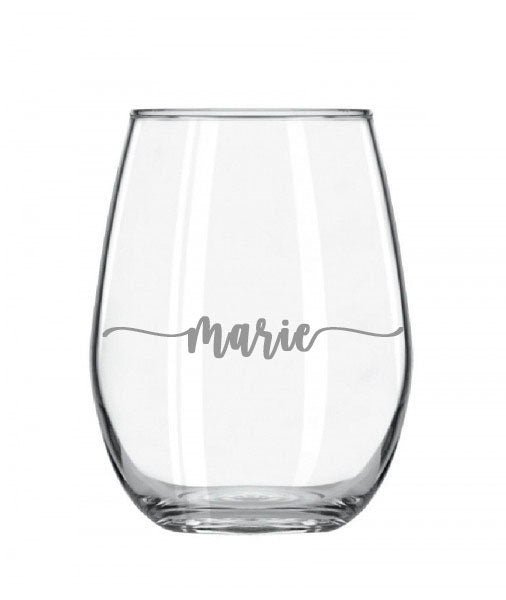 Trinkglas mit gravierten Wunschnamen, 29 Schriftarten wählbar, Wasserglas, Saftglas,  Geschenkidee für Freundin, Gastgeschenke, Hochzeit