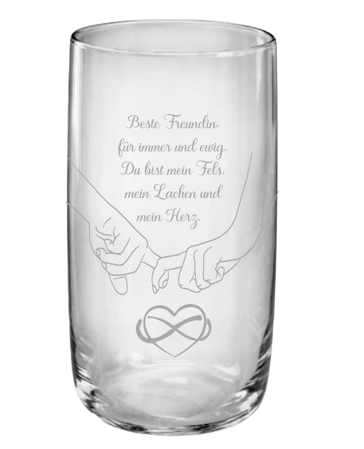 Personalisiertes Glas 'Beste Freundin' – Einzigartige Geschenkidee für besondere Freundschaften! personalisiert auf Wunsch mit Namen
