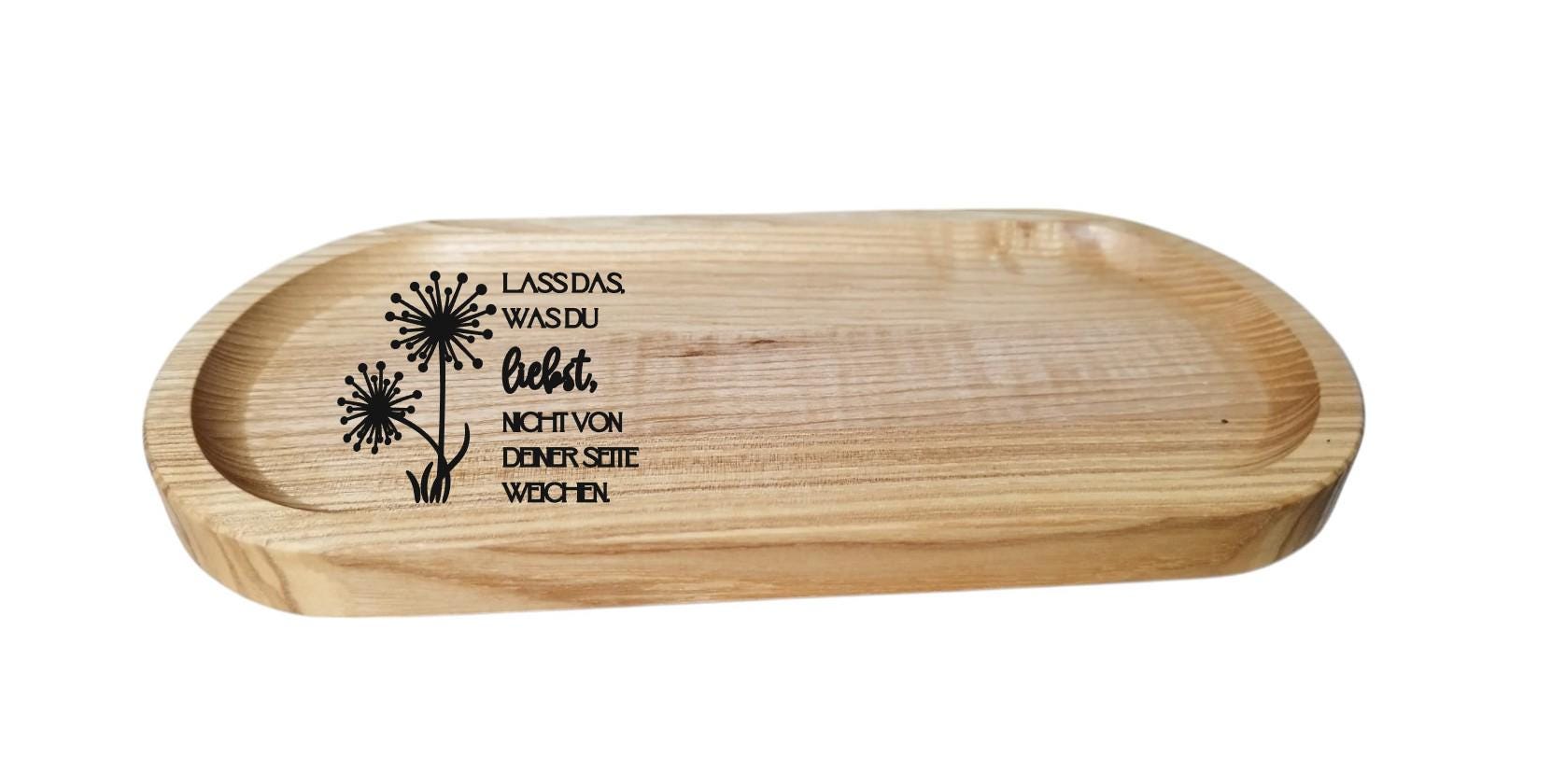 Edle Geschenkidee Liebe Holz Tablett, Esche, 30x14,5x2 cm, robust + stabil, Servierplatte, Deko Geschenk, mit oder ohne Gravur, Art.-Nr. ST1