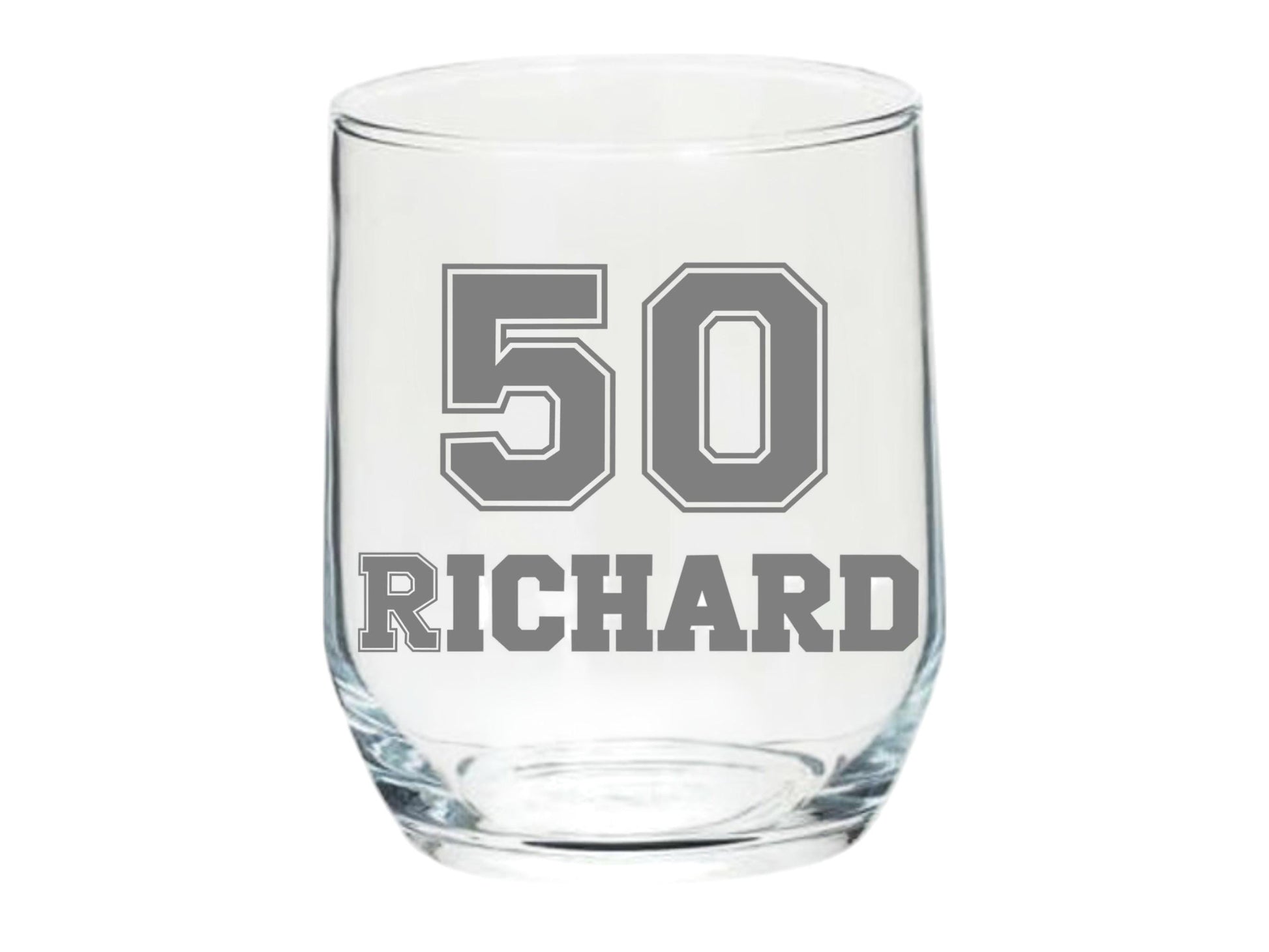 Whiskey Glas, Trinkglas  personalisiert mit Namen und Alter, Geschenk zum Jahrestag, Geburtstag, graviert, Jubiläum, Glas personalisiert