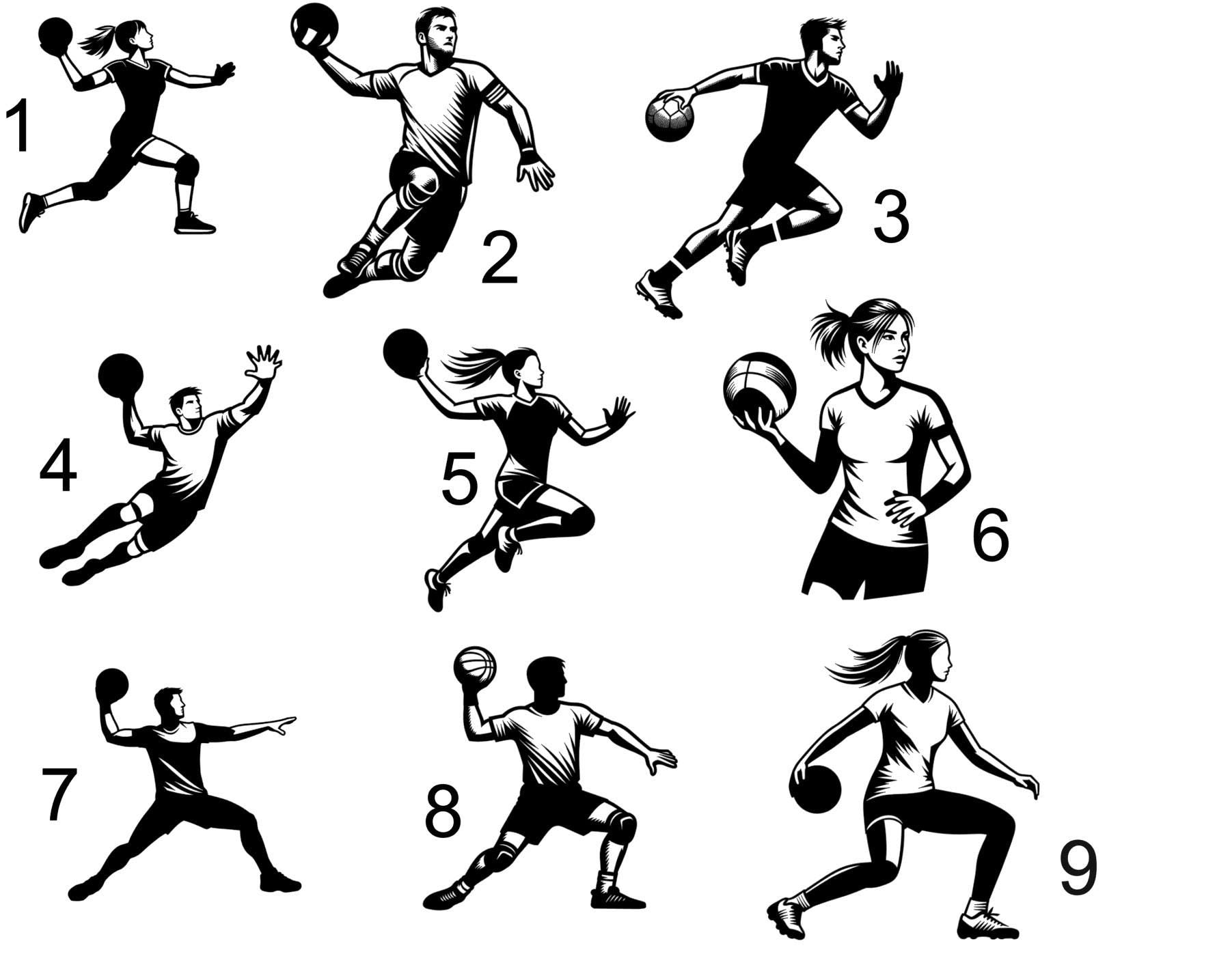 Individuelle Handball-Trinkgläser – Graviert mit Deinem Wunschnamen o. Vereinslogo! versch. Motive + Schriften, Art.-Nr. HB1