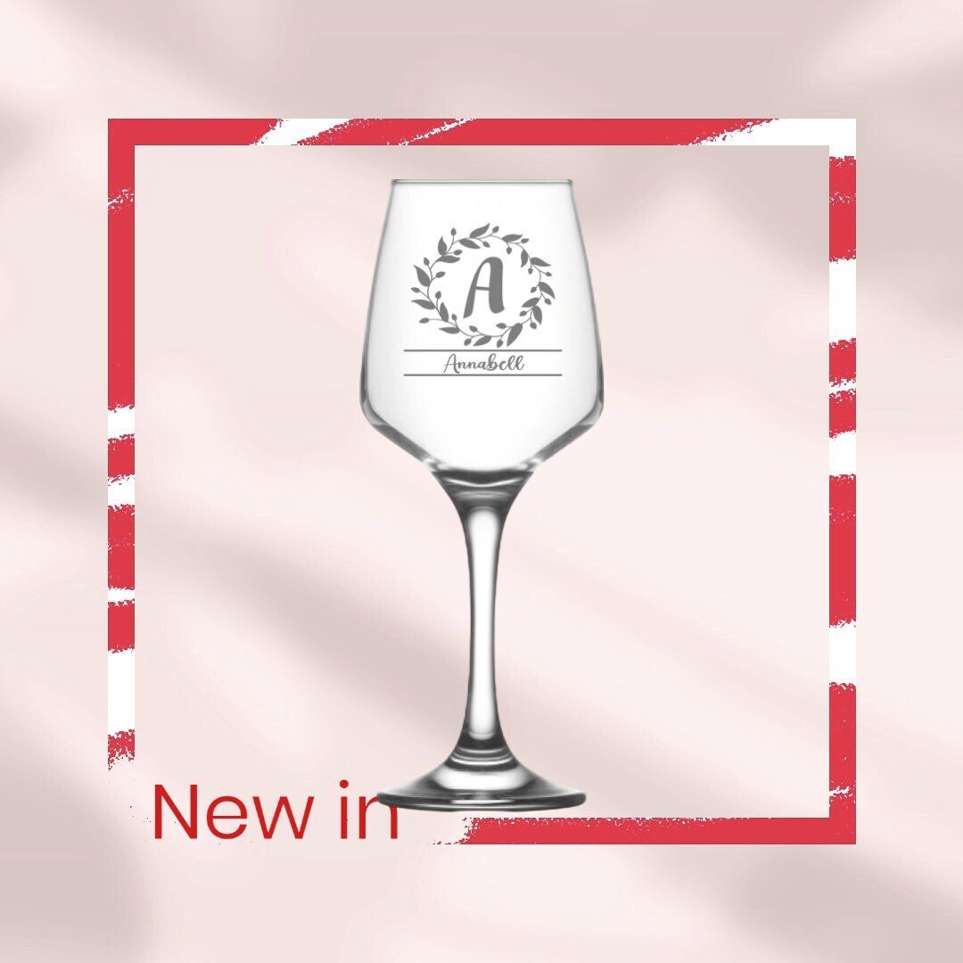 Personalisiertes Weinglas mit Gravur -  perfektes Geschenk für Weinliebhaber! Geschenk für die beste Freundin, mit Namen, Monogramm