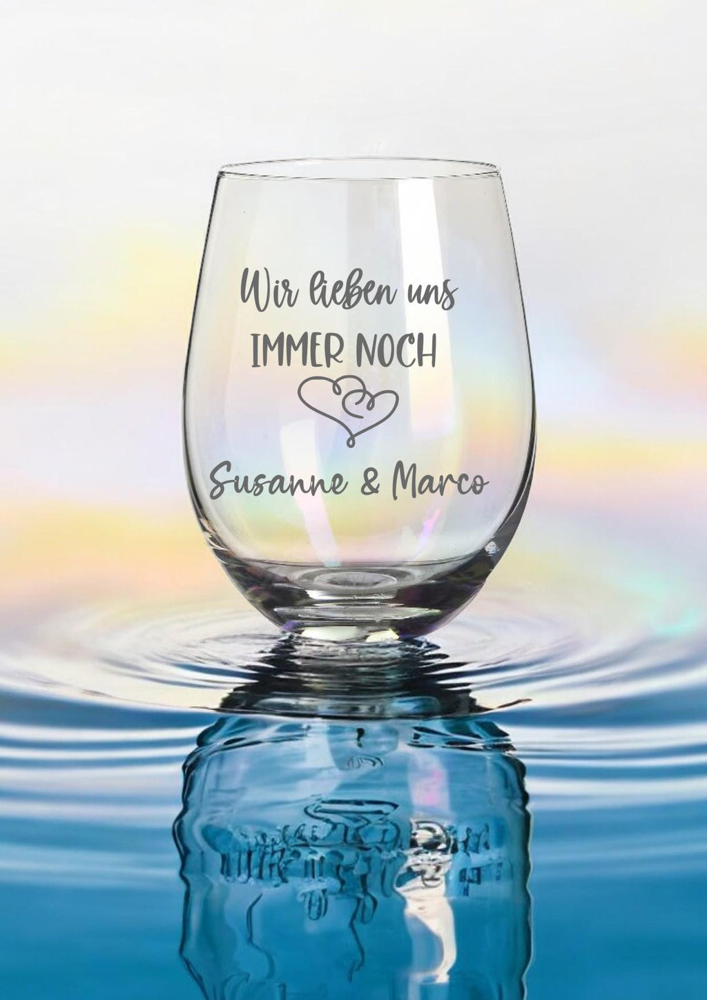 Personalisierte Sekt- oder Weingläser zum Hochzeitstag oder Jubiläum, mit Gravur, personalisiert mit deinen Wunschnamen, mit Botschaft