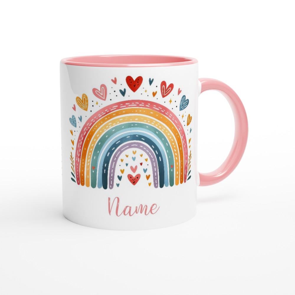 Tolle Tasse, personalisiert mit deinem Wunschnamen, mit Botschaft, Geschenk für Mädchen, versch. Farben innen
