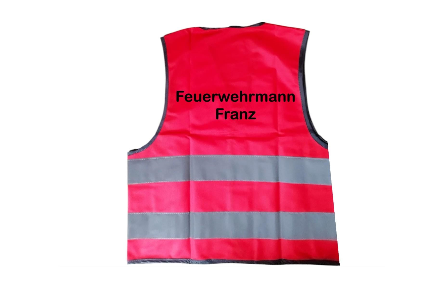 Feuerwehrmann Set, Rollenspiel, Einsatzleiter, personalisiert mit Namen, Weste + Helm, Fasching, Fastnacht, Kostüm, Feuerwehr, Art.-Nr. SSF1