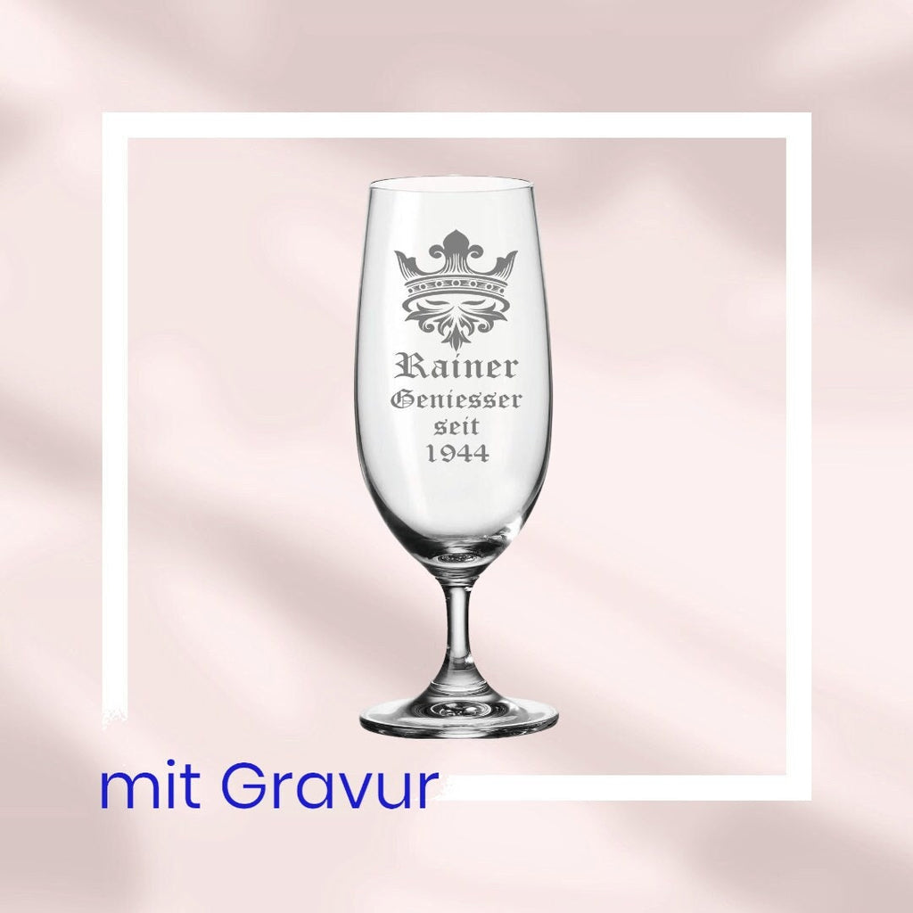 Bierglas, personalisiert, mit Namen, Geschenk für Geniesser, Einzigartige Biergläser für Anlässe, Biertulpe mit individueller Gravur
