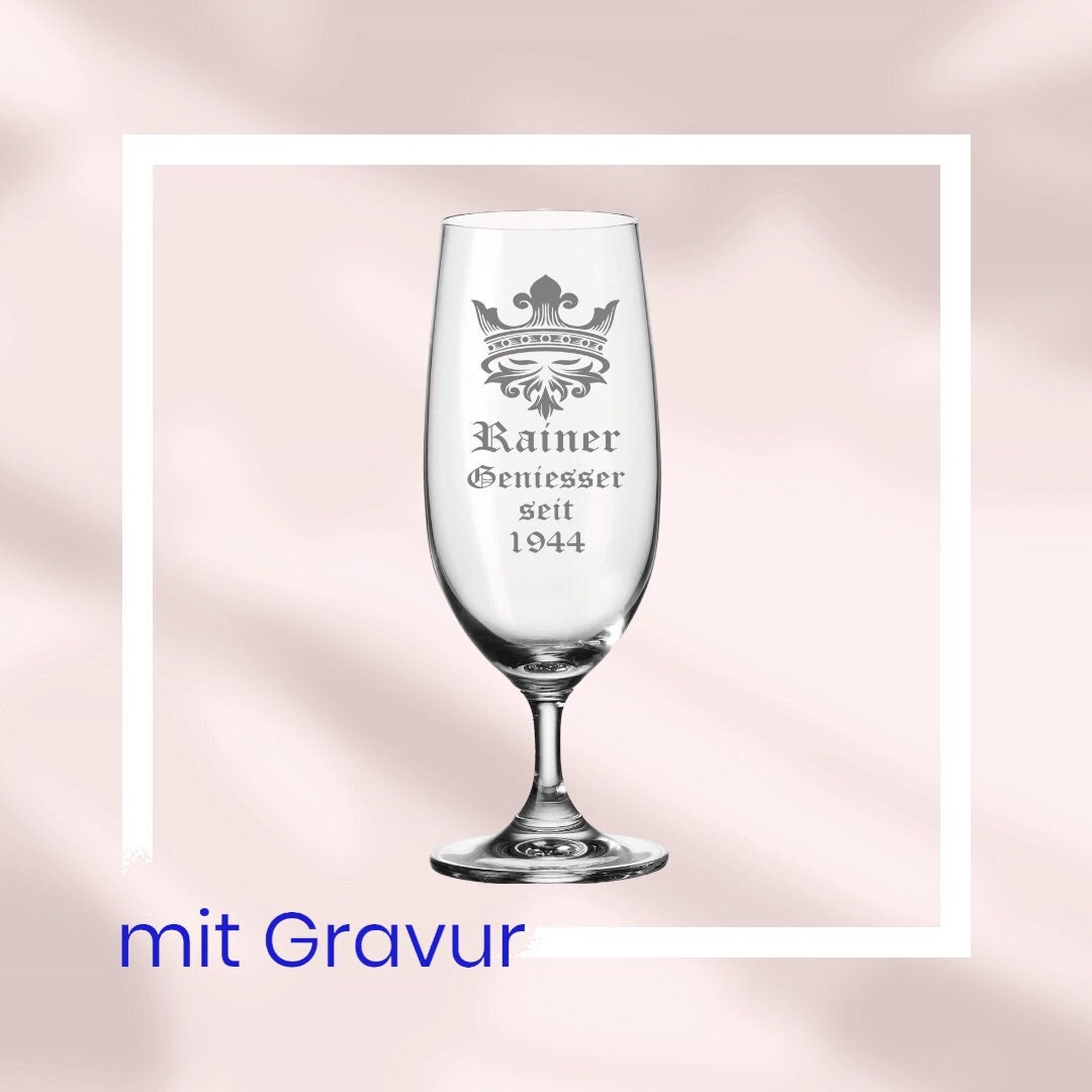 Bierglas, personalisiert, mit Namen, Geschenk für Geniesser, Einzigartige Biergläser für Anlässe, Biertulpe mit individueller Gravur