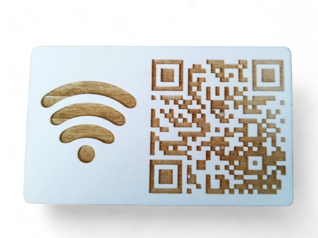 Personalisiertes QR Code Schild, für WLAN Passwort oder Webseiten Code usw. mit Magnet zur Befestigung, aus Holz, benutzerdefiniert