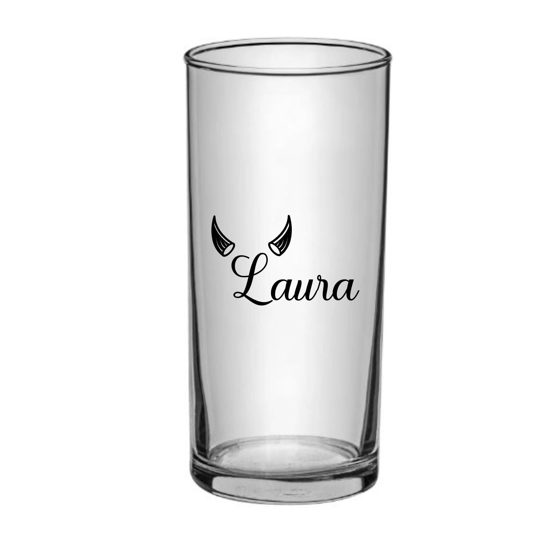 Trinkglas mit Namen und Engels- oder Teufelsymbol, Smoothieglas, Geschenk für beste Freundin, Geburtstag, Ostern, Weihnachten