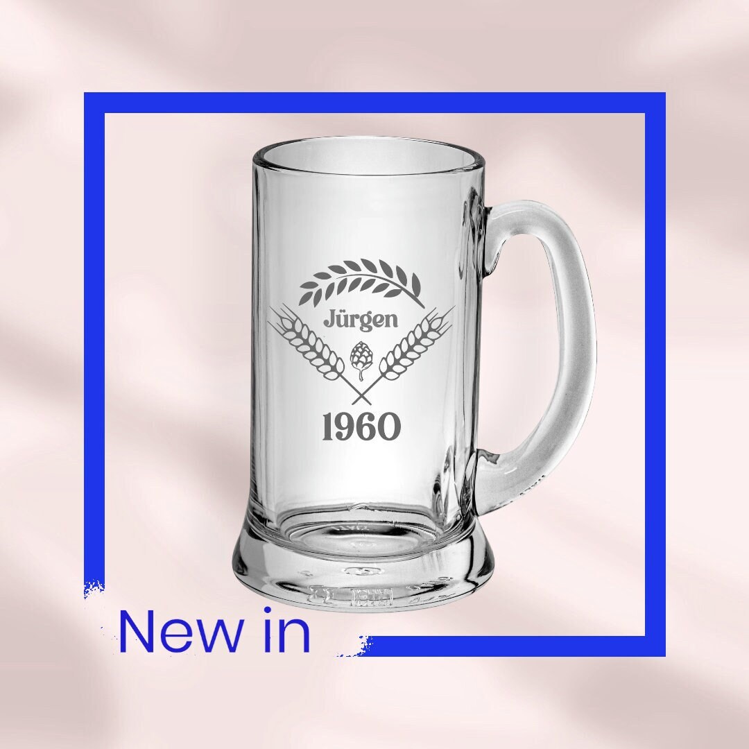 Bierkrug, Bierhumpen, personalisiert, graviert, 520 ml, schwer, massiv, Geschenk