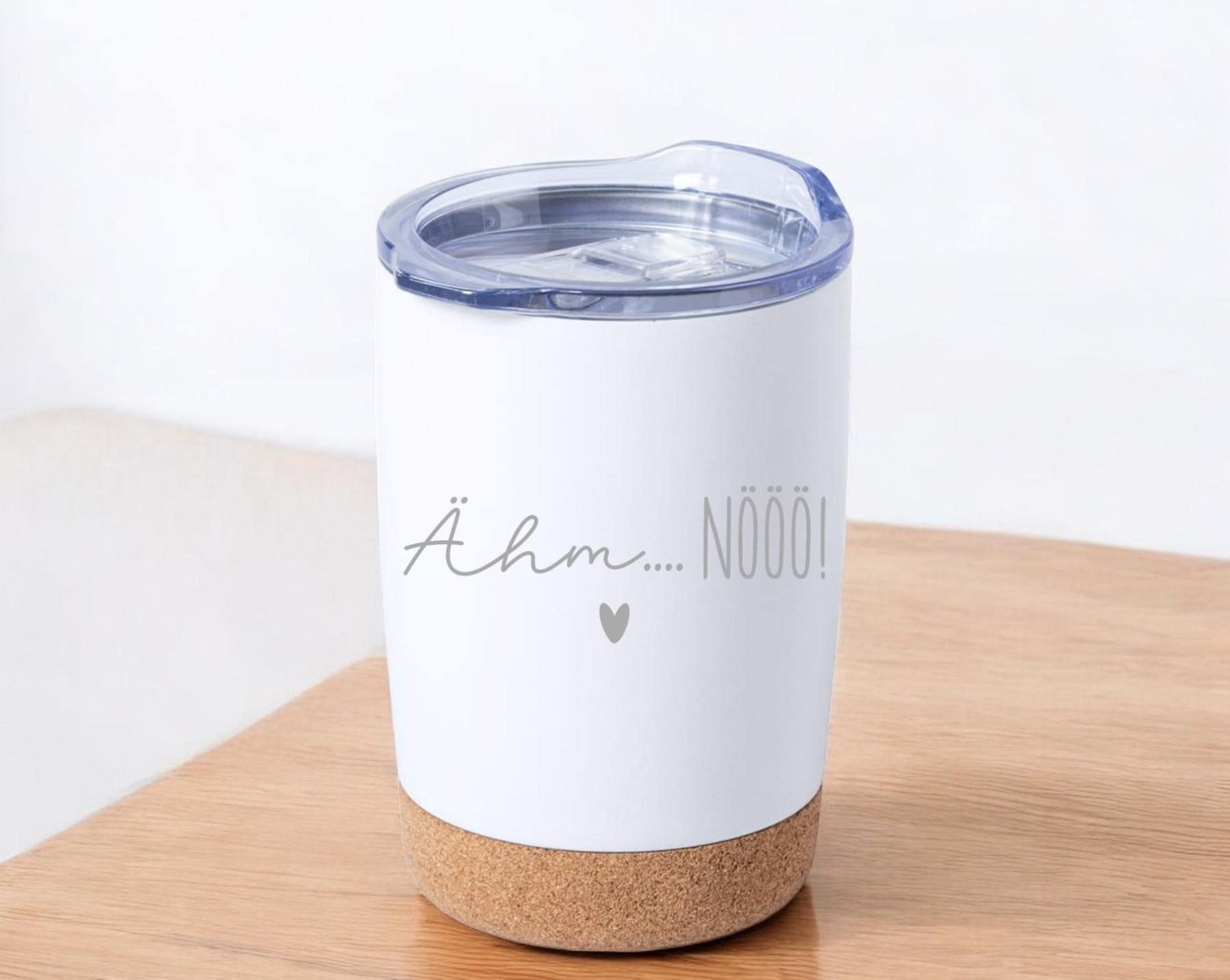 Thermobecher mit Spruch + Namen, individuell, mit Bambusboden, für Unterwegs, Geschenk für die Frau, Geschenk für die Freundin, Art.Nr. TB-3